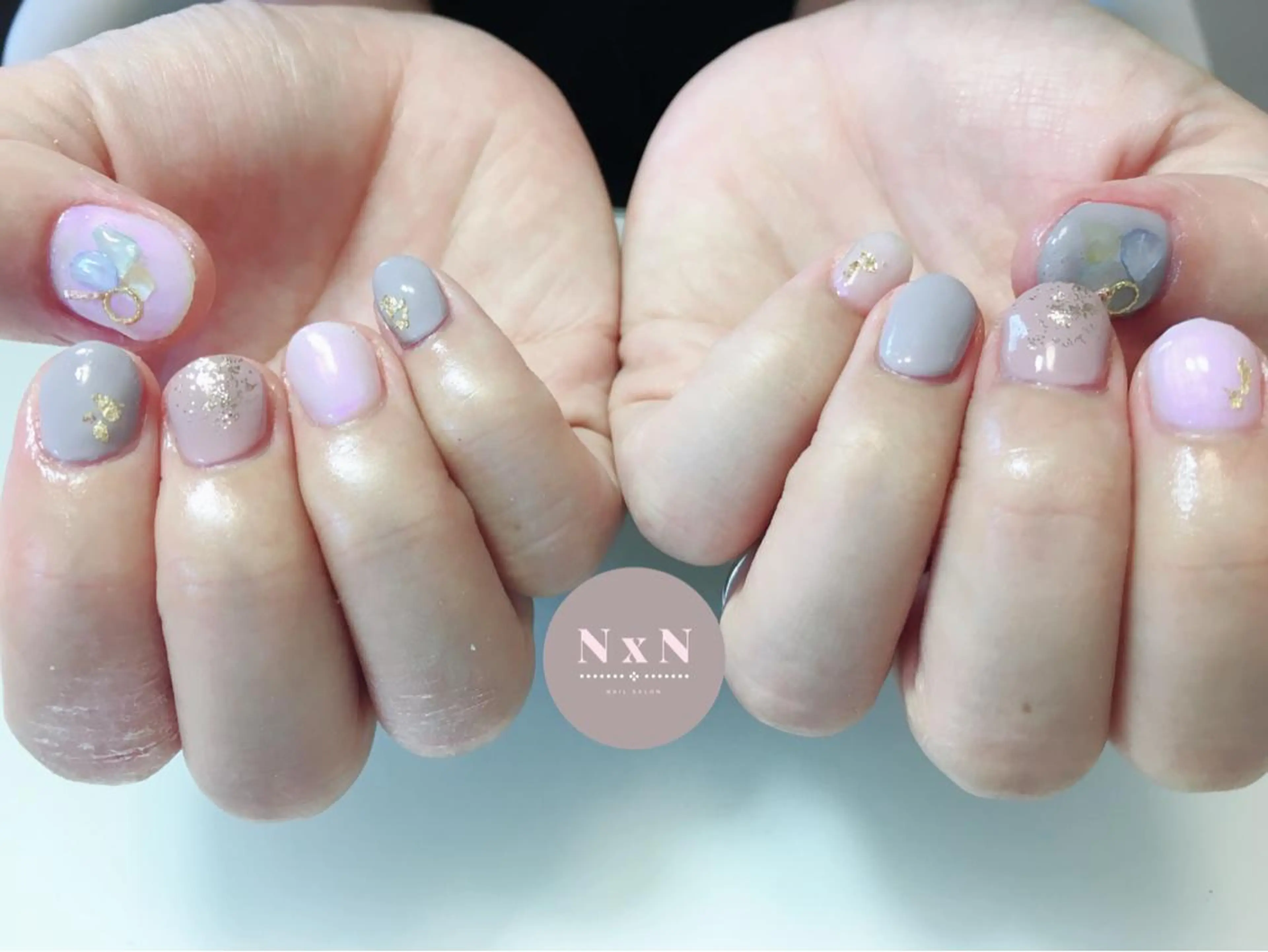 ネイル ジェルネイル ラメ(グリッター) ぷっくりネイル ストーンネイル ハンドネイル nail salon N×Nのネイルデザイン