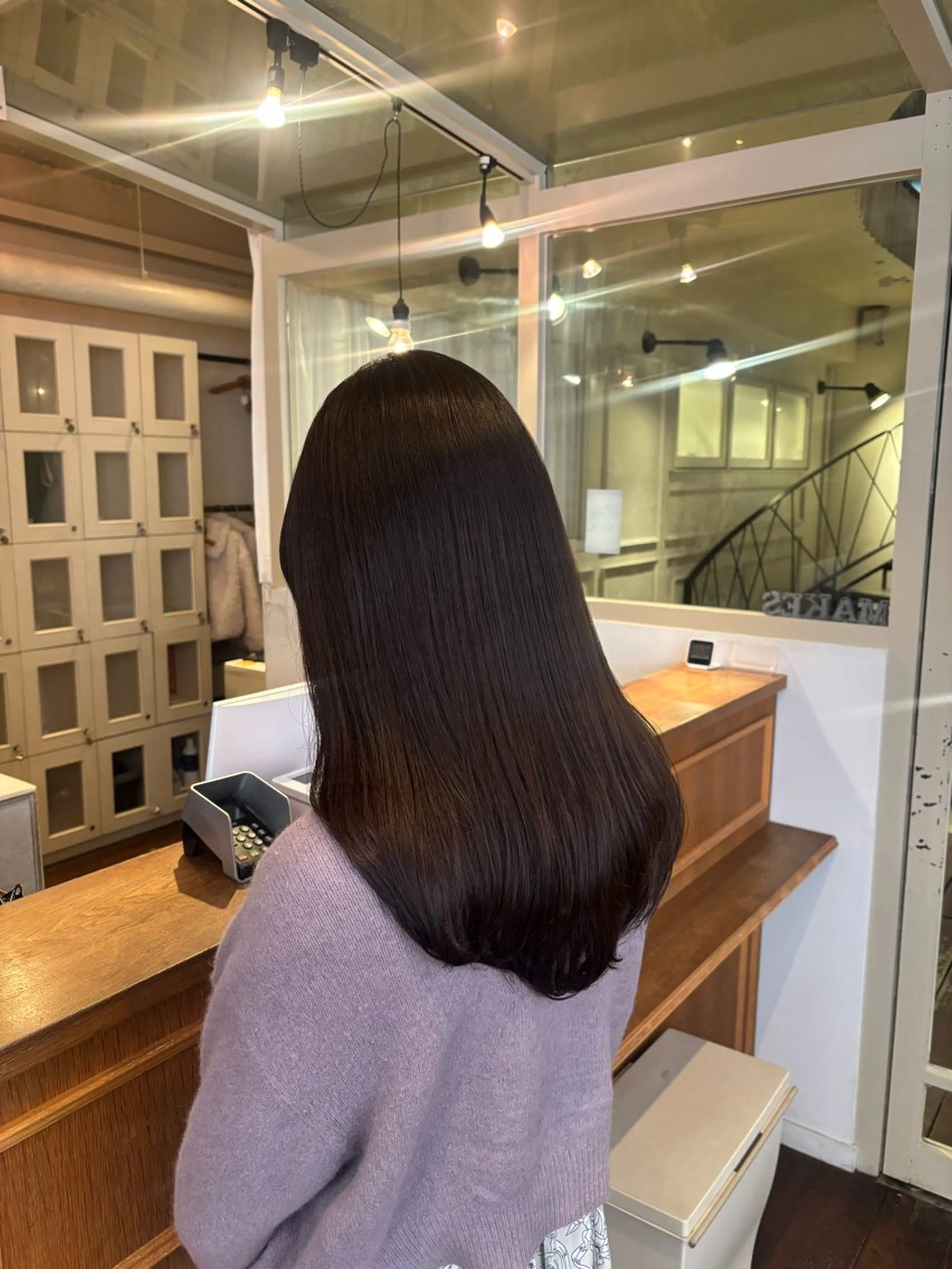 ロング カラー くいた あやなのヘアスタイル