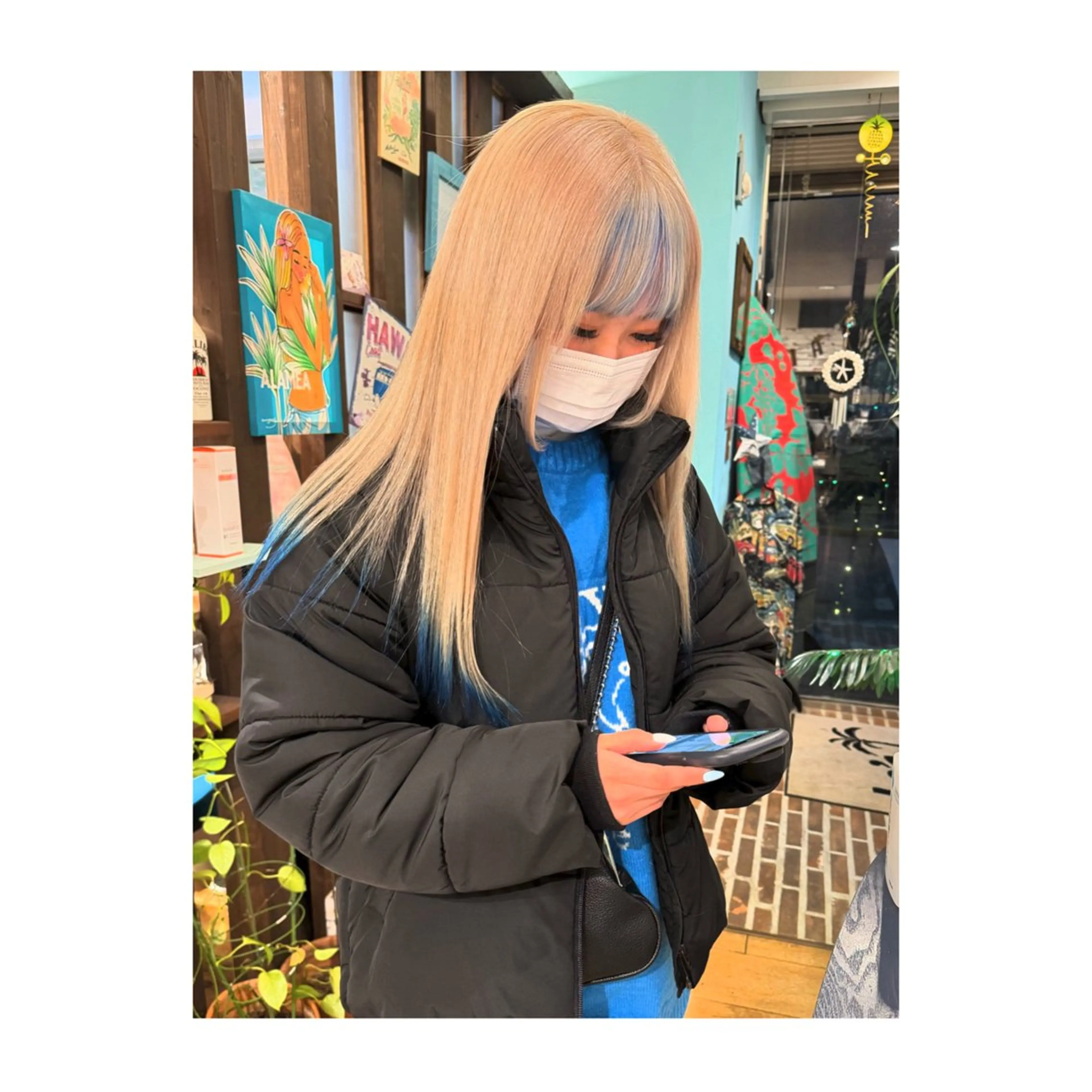 ロング ヘアカラー トリートメント ハイトーン/ ダブルカラー/透明感のヘアスタイル