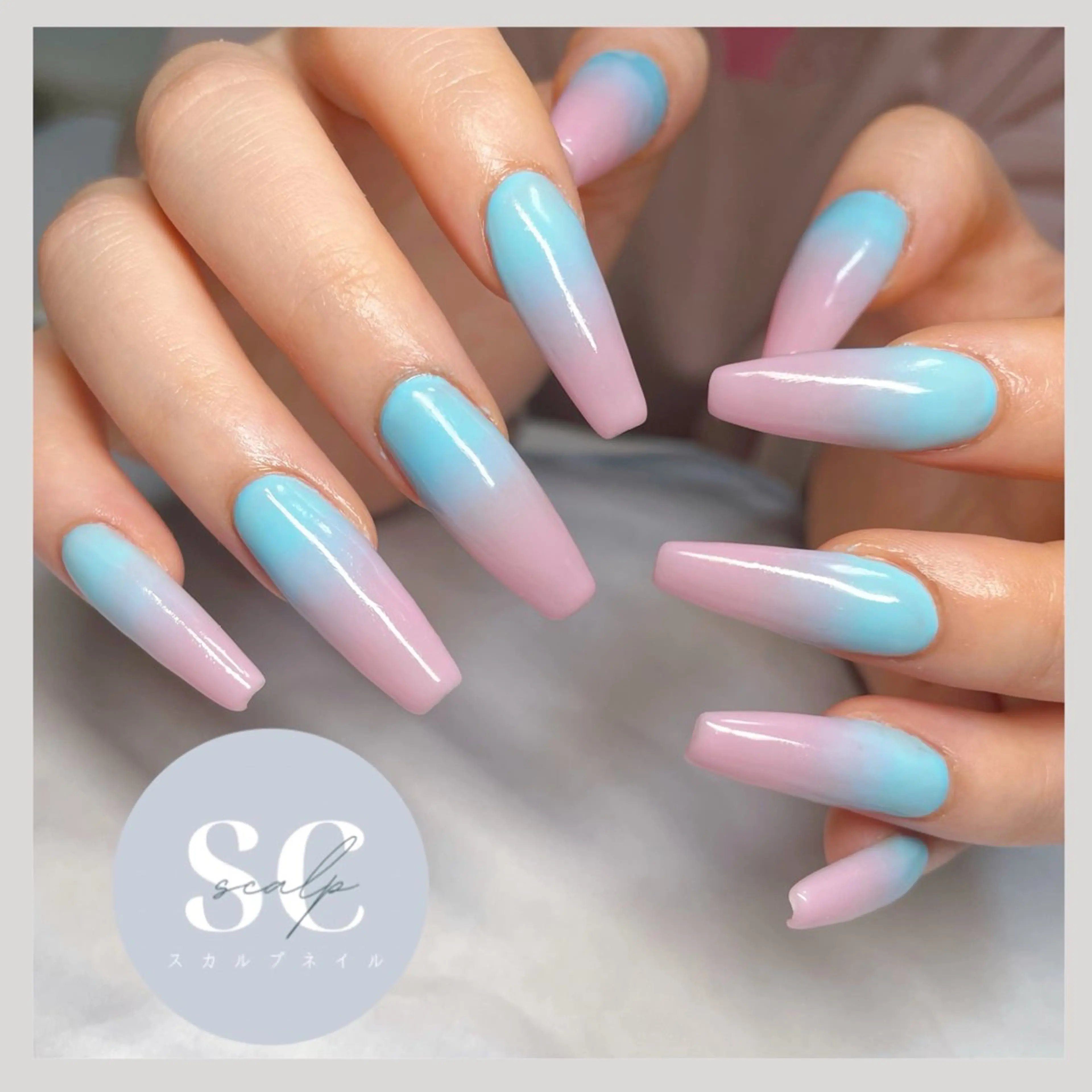 【20時以降】スカルプ2色グラデ🩵🩷ベイビーブーマーも🙆🏽♀️💎(オフ+¥1100)の写真