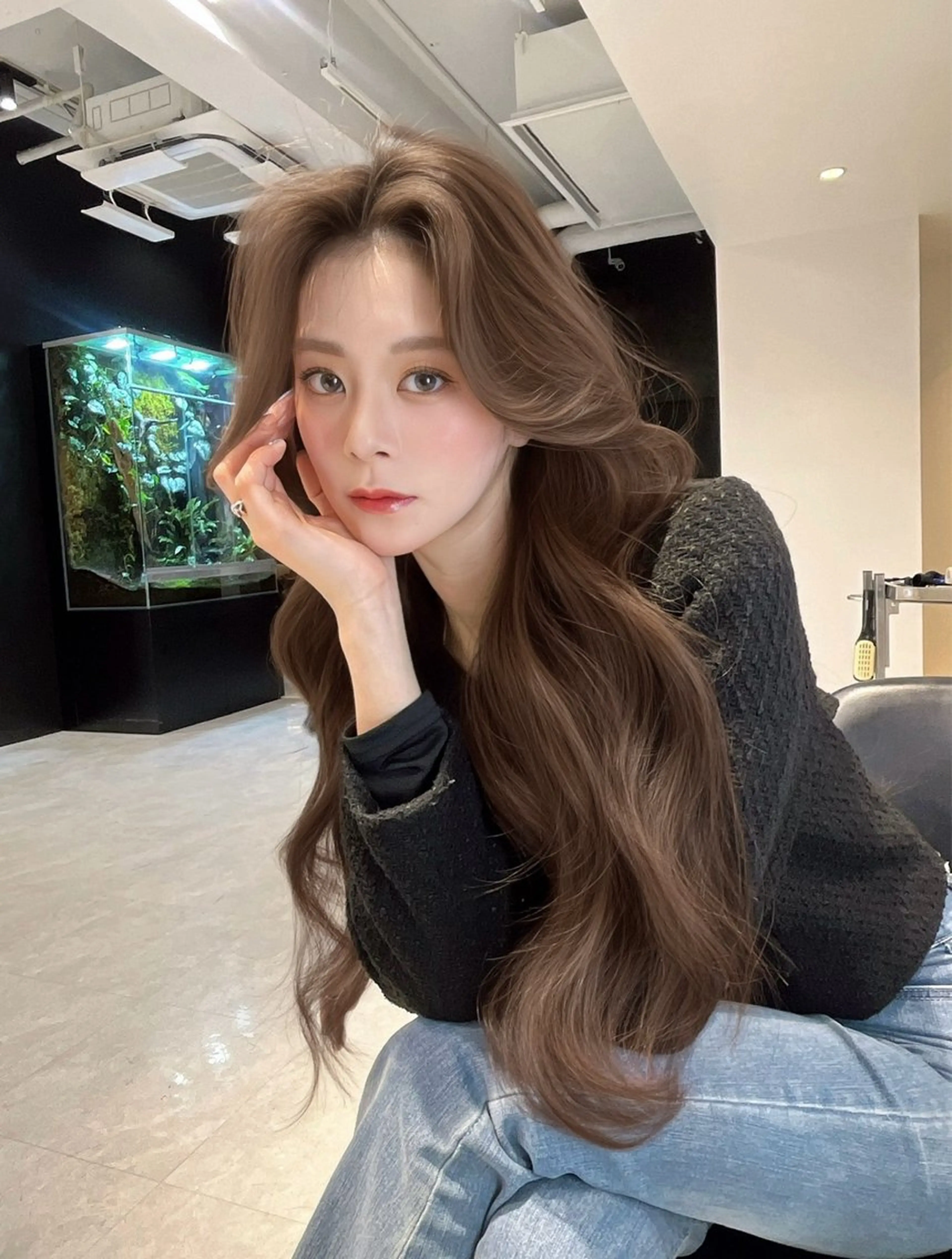 ロング カット ヘアカラー 海野翔吾🇨🇳 ワンホンレイヤーのヘアスタイル