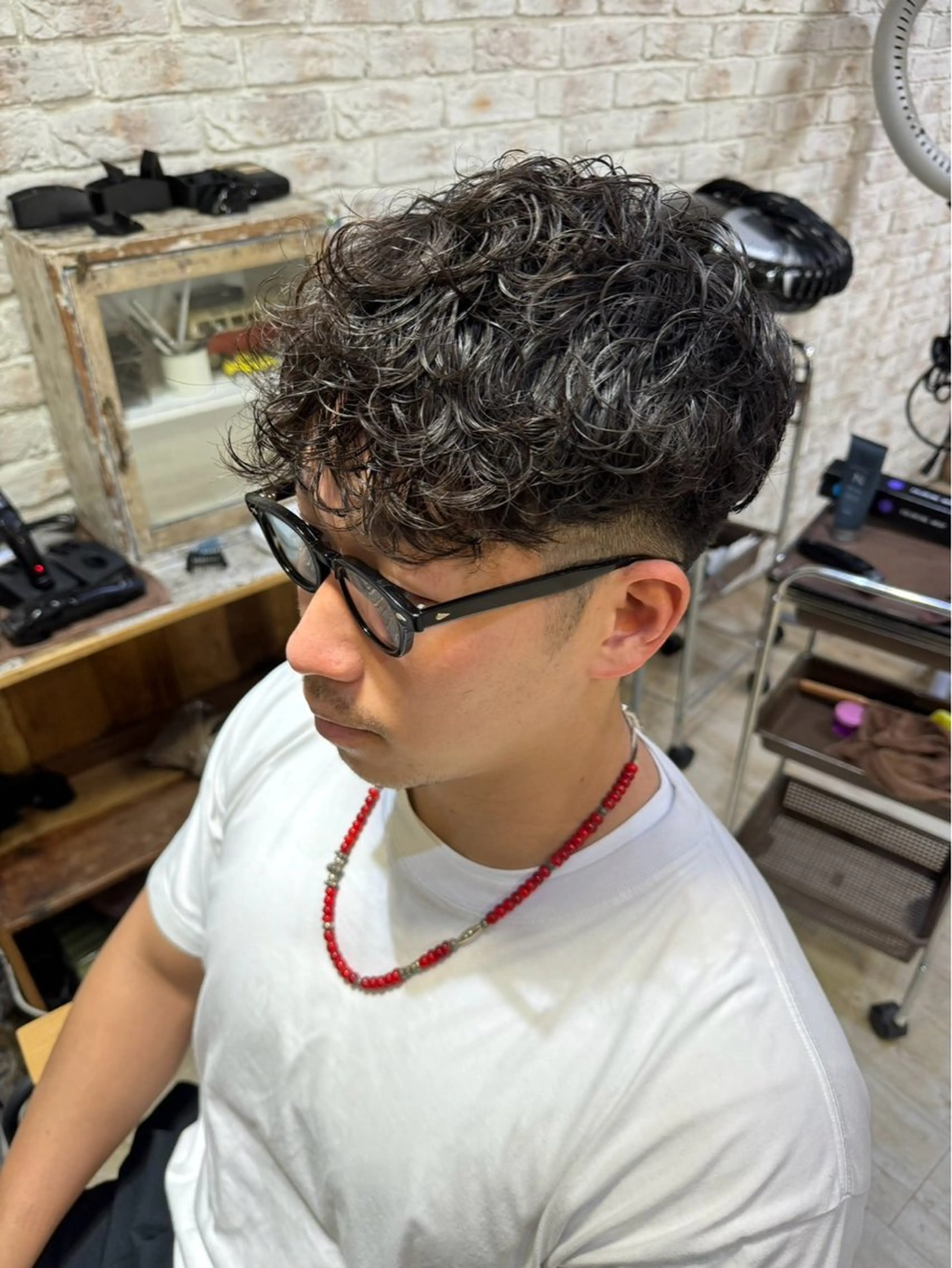 メンズ メンズパーマ 田中 元規のヘアスタイル