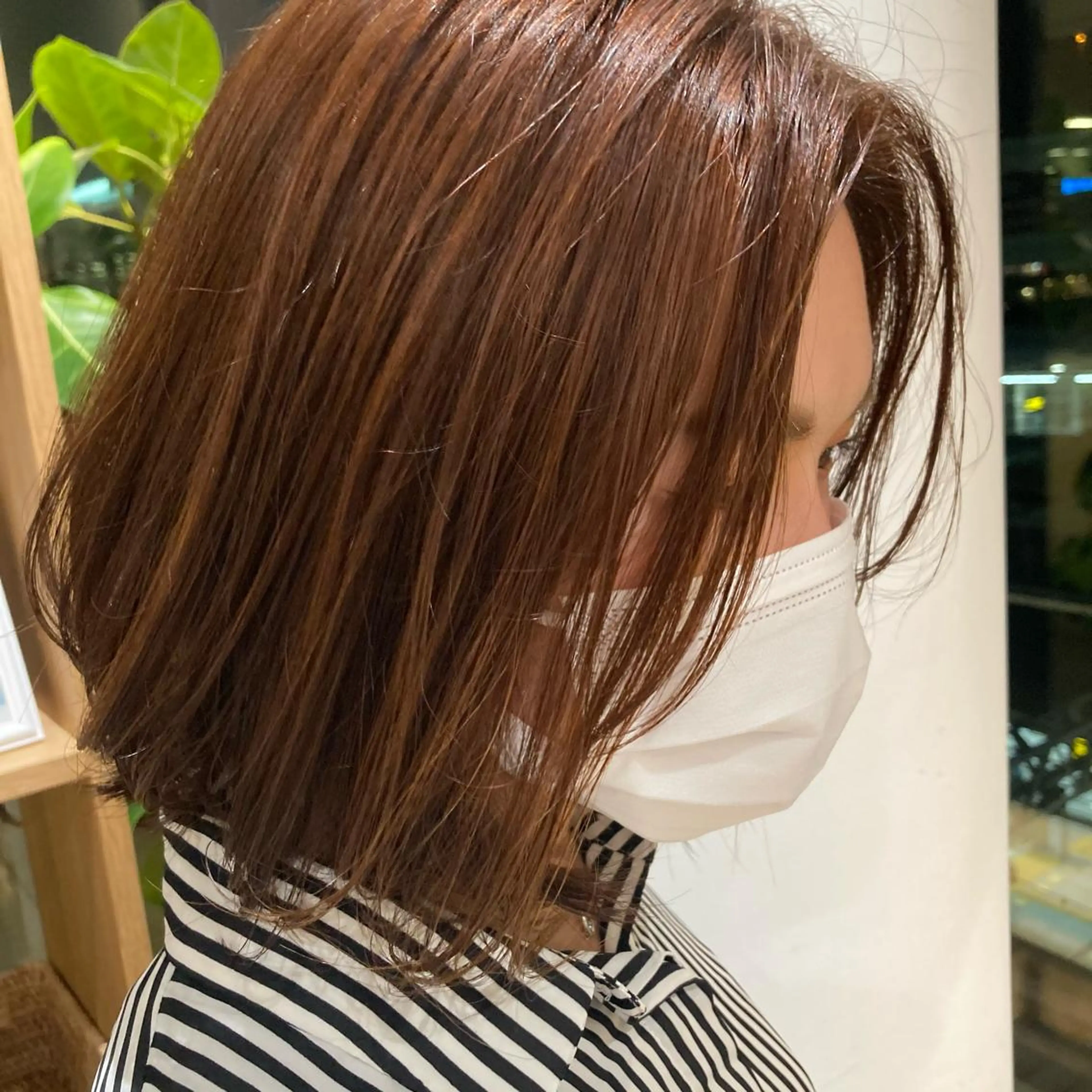 ショート オレンジブラウン ヘアカラー トリートメント 三浦 優花のヘアスタイル