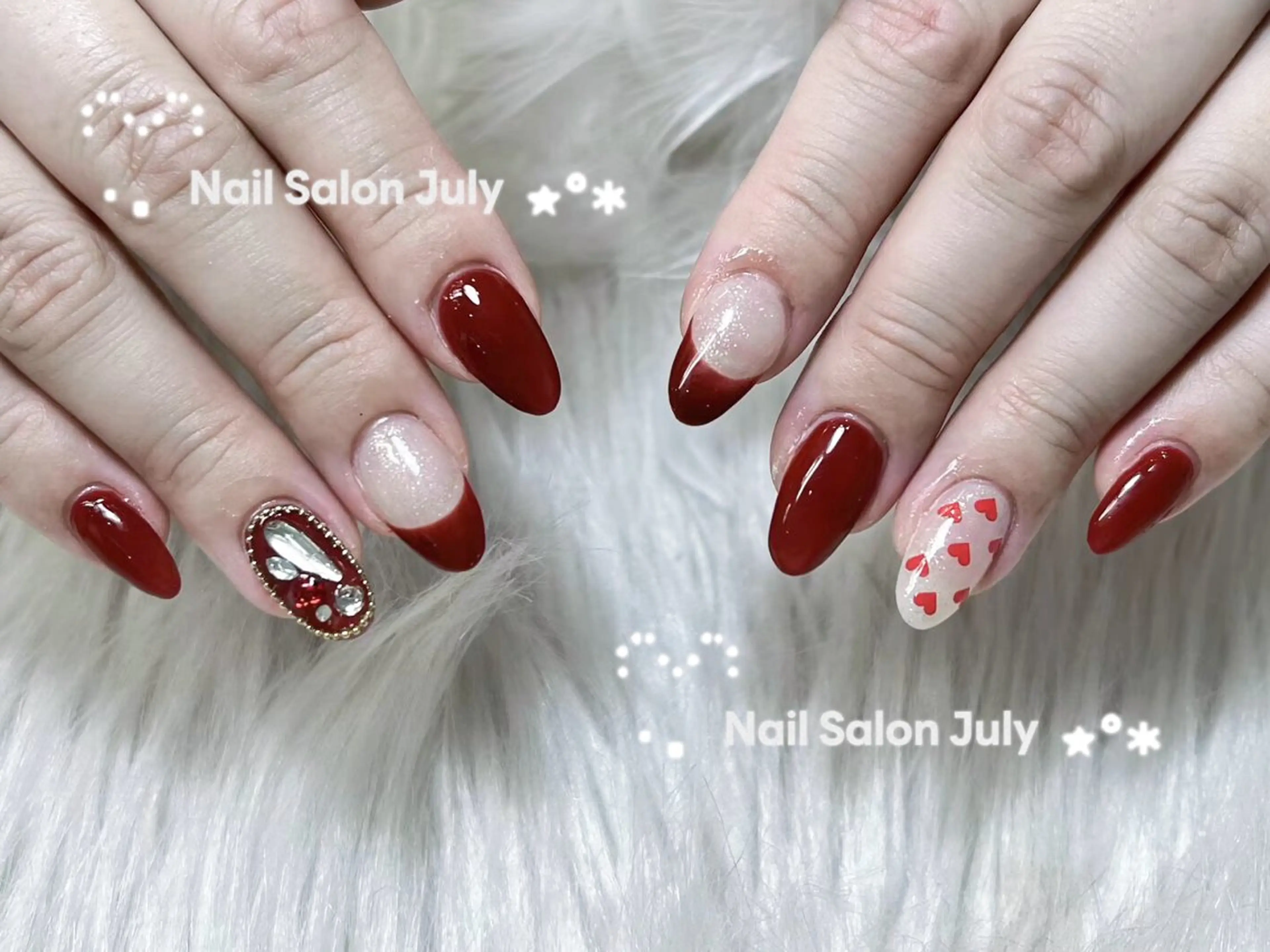 ネイル アートネイル オーロラネイル ジェルネイル ガーリー キラキラネイル ハンドネイル July モモのネイルデザイン