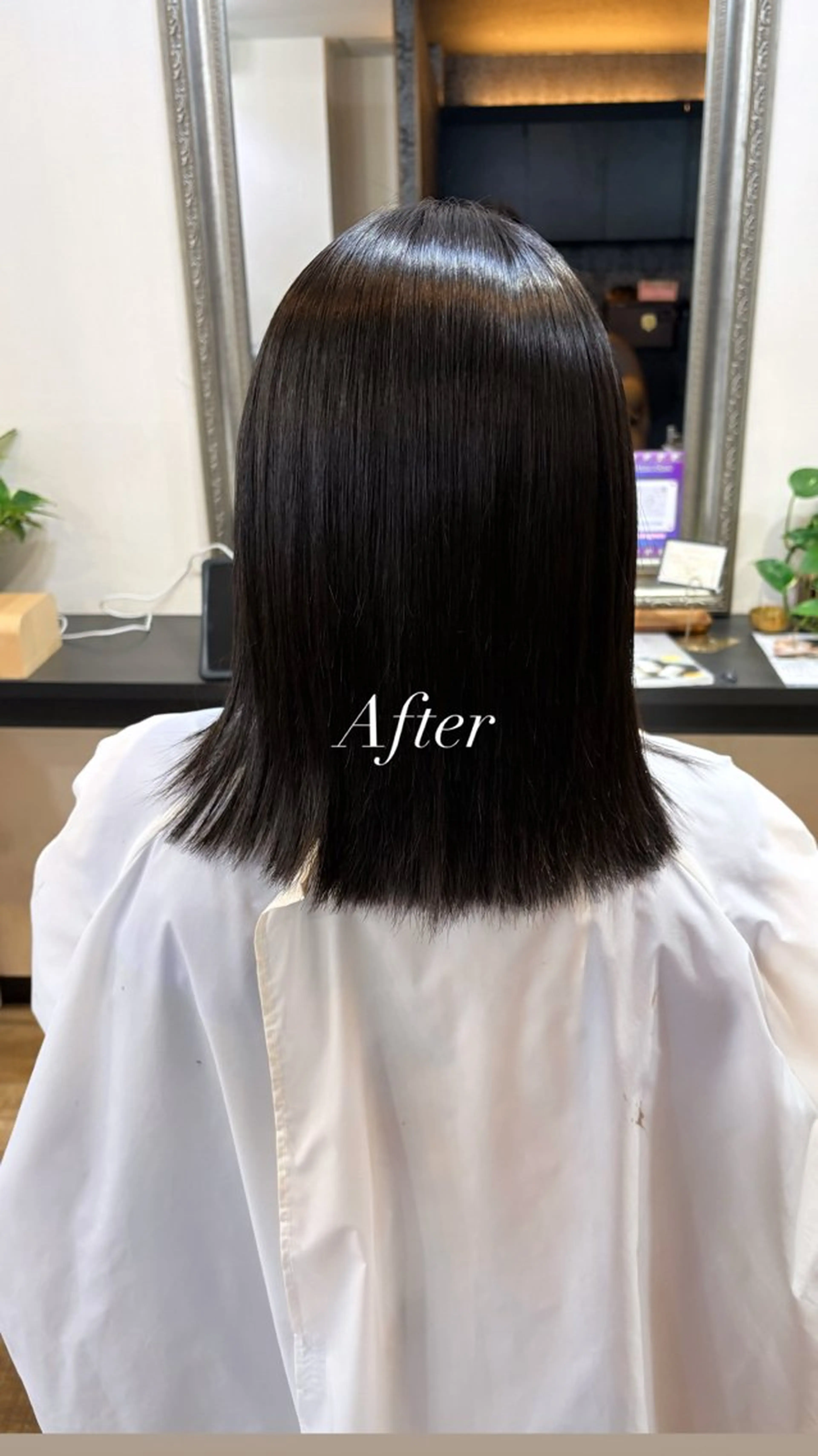 ミディアム 髪質改善 縮毛矯正 縮毛矯正 きむえり/髪質改善 /うねり広がり改善のヘアスタイル