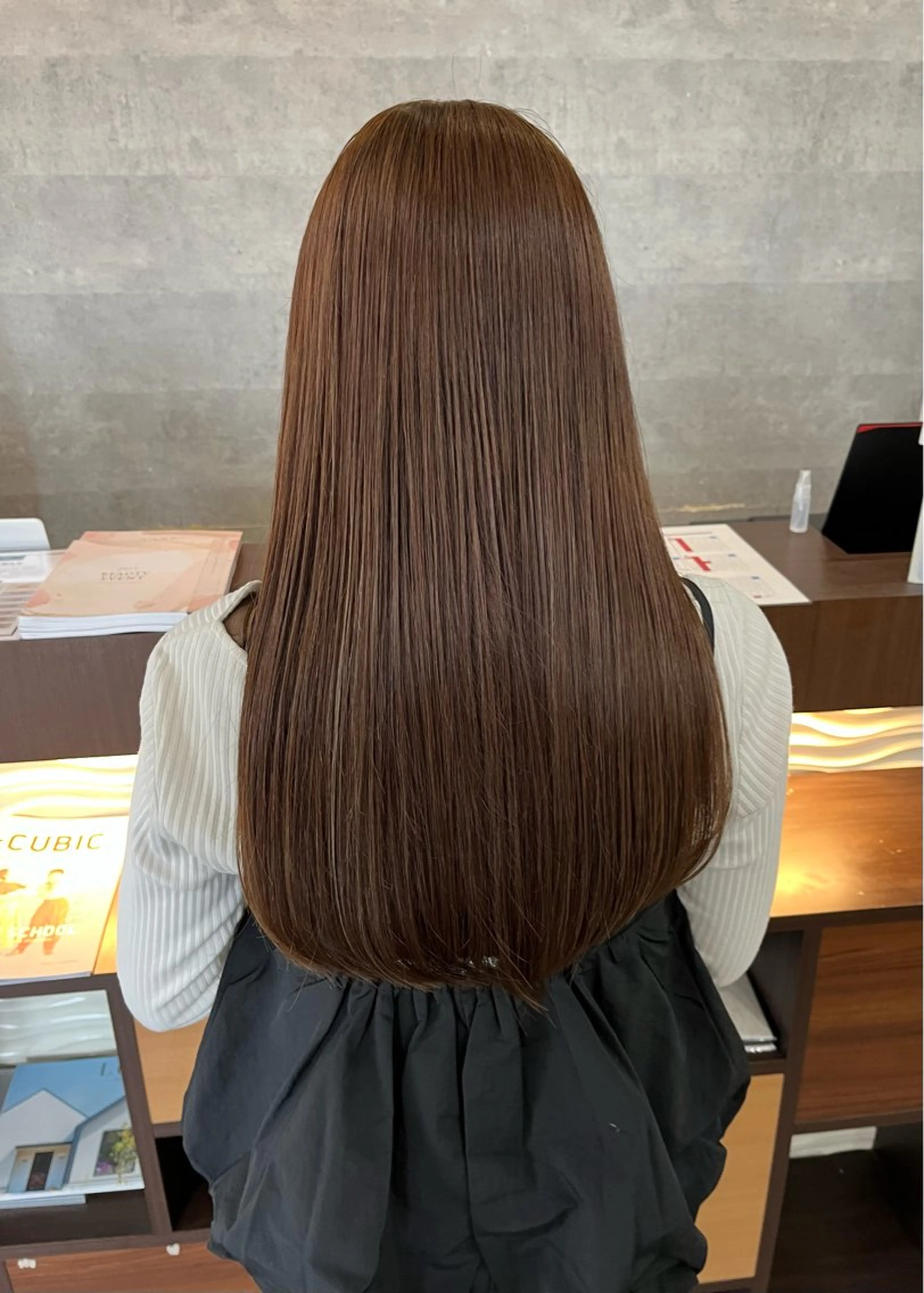 セミロング カラー パーマ 髪質改善 ストレートパーマ 垢抜けパーマ/ 毎朝1分セット/こんのヘアスタイル
