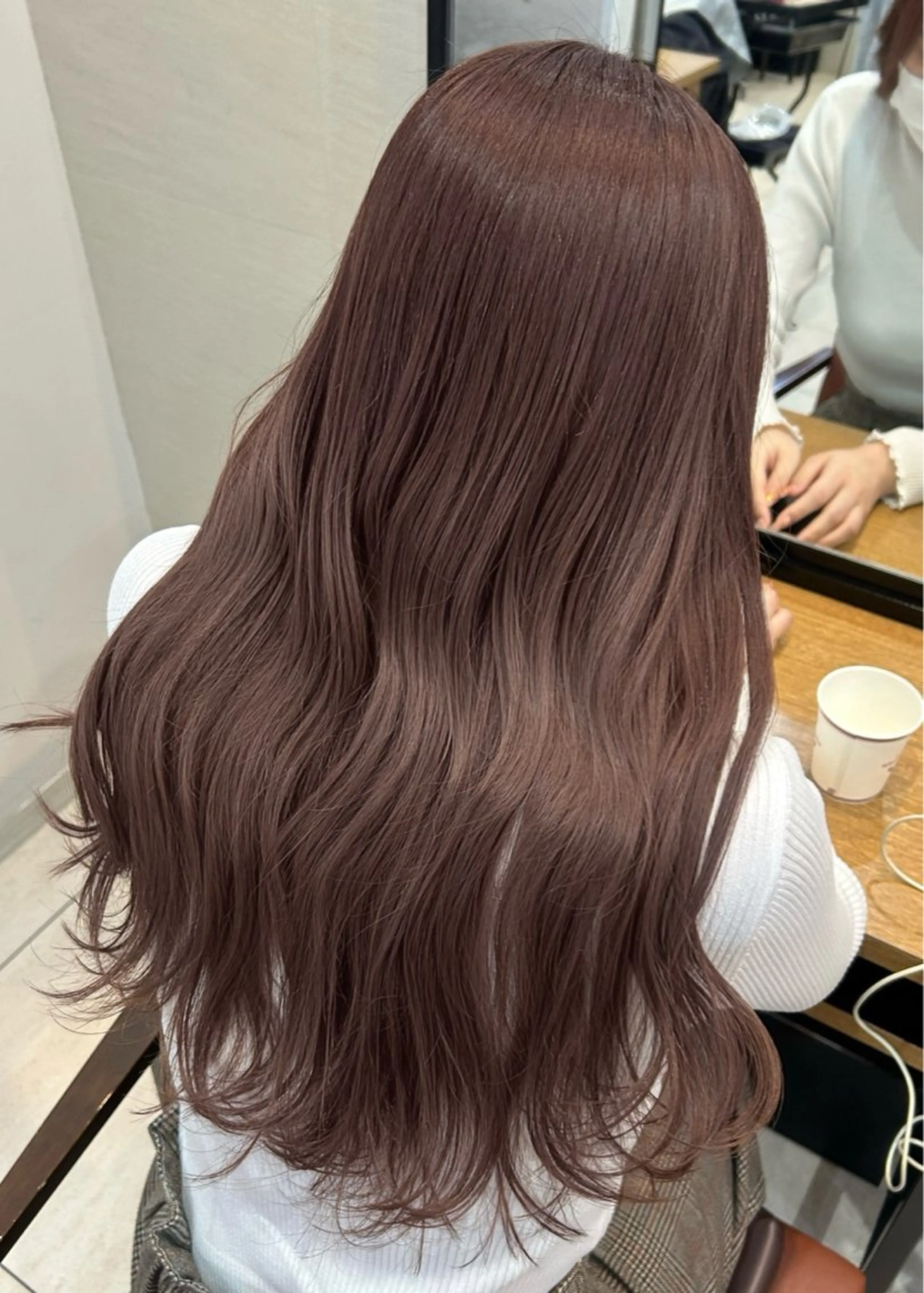 ミディアム カラー ヘアカラー オリーブ/ 透明感カラー/れいあのヘアスタイル