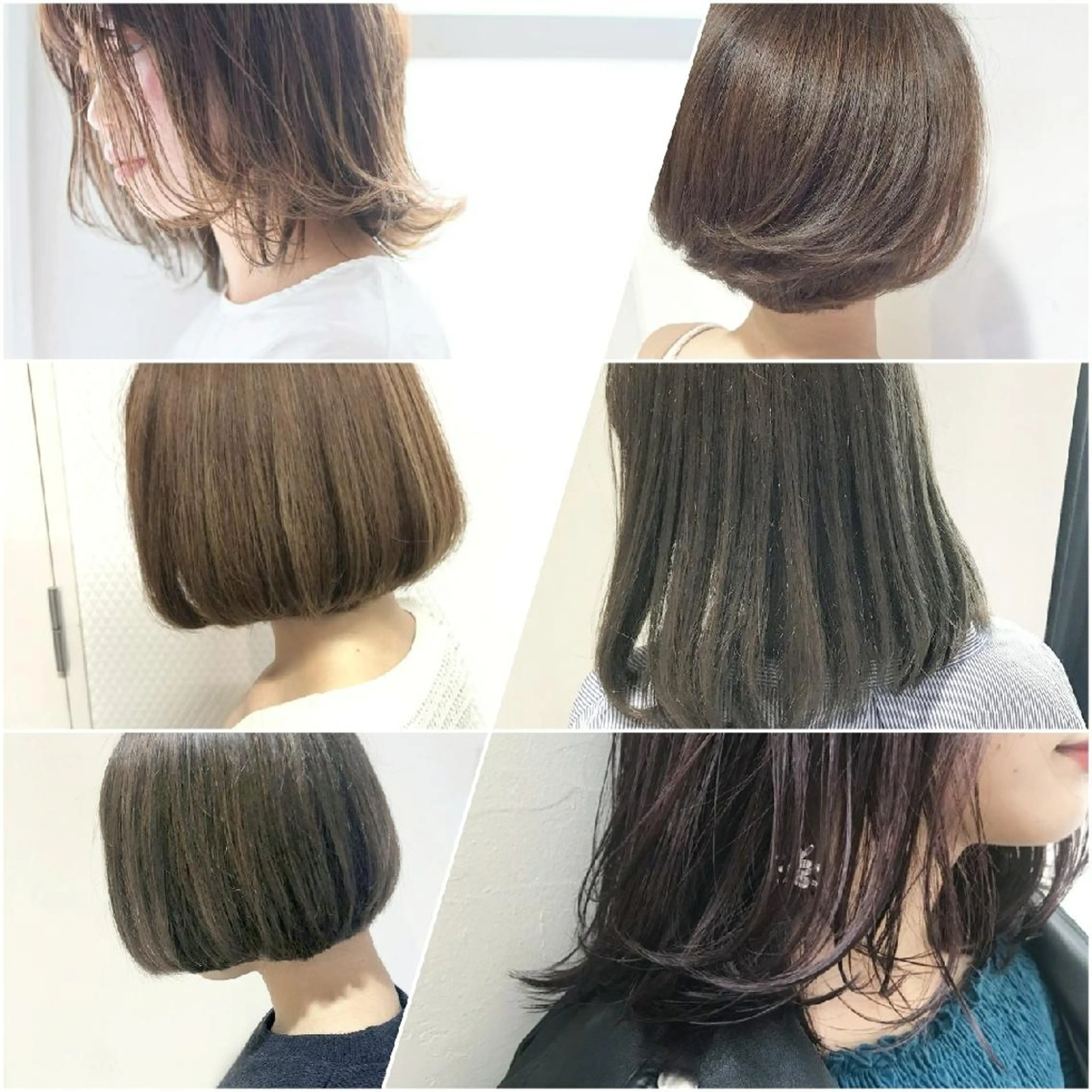 ミディアム カラー バレイヤージュ ハイライトカラー ハイライト レイヤーカット 竹内啓太 ボブのヘアスタイル