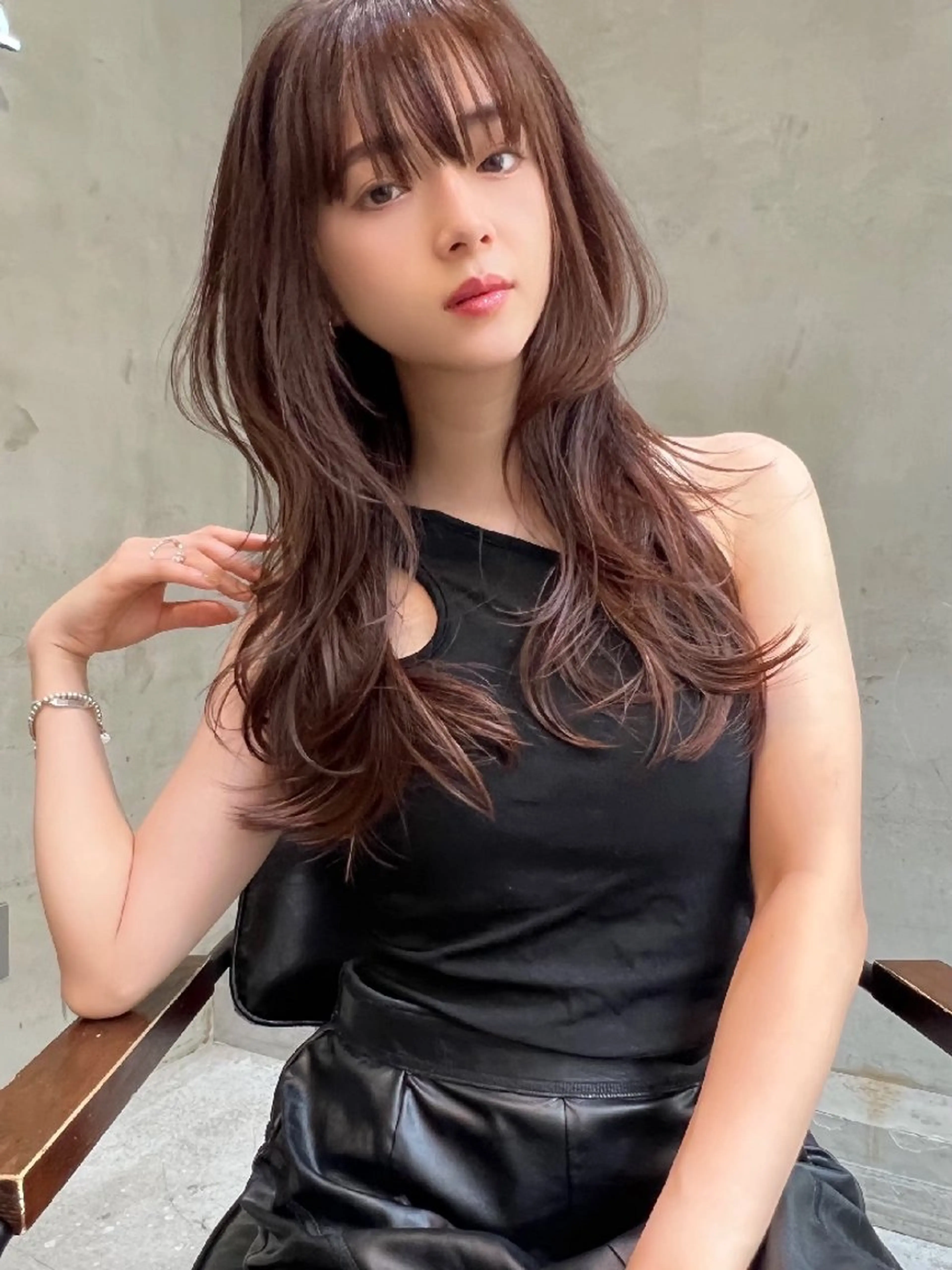 ロング カラー カット ヘアカラー トリートメント 艶髪/レイヤーカット 髪質改善/清水のヘアスタイル