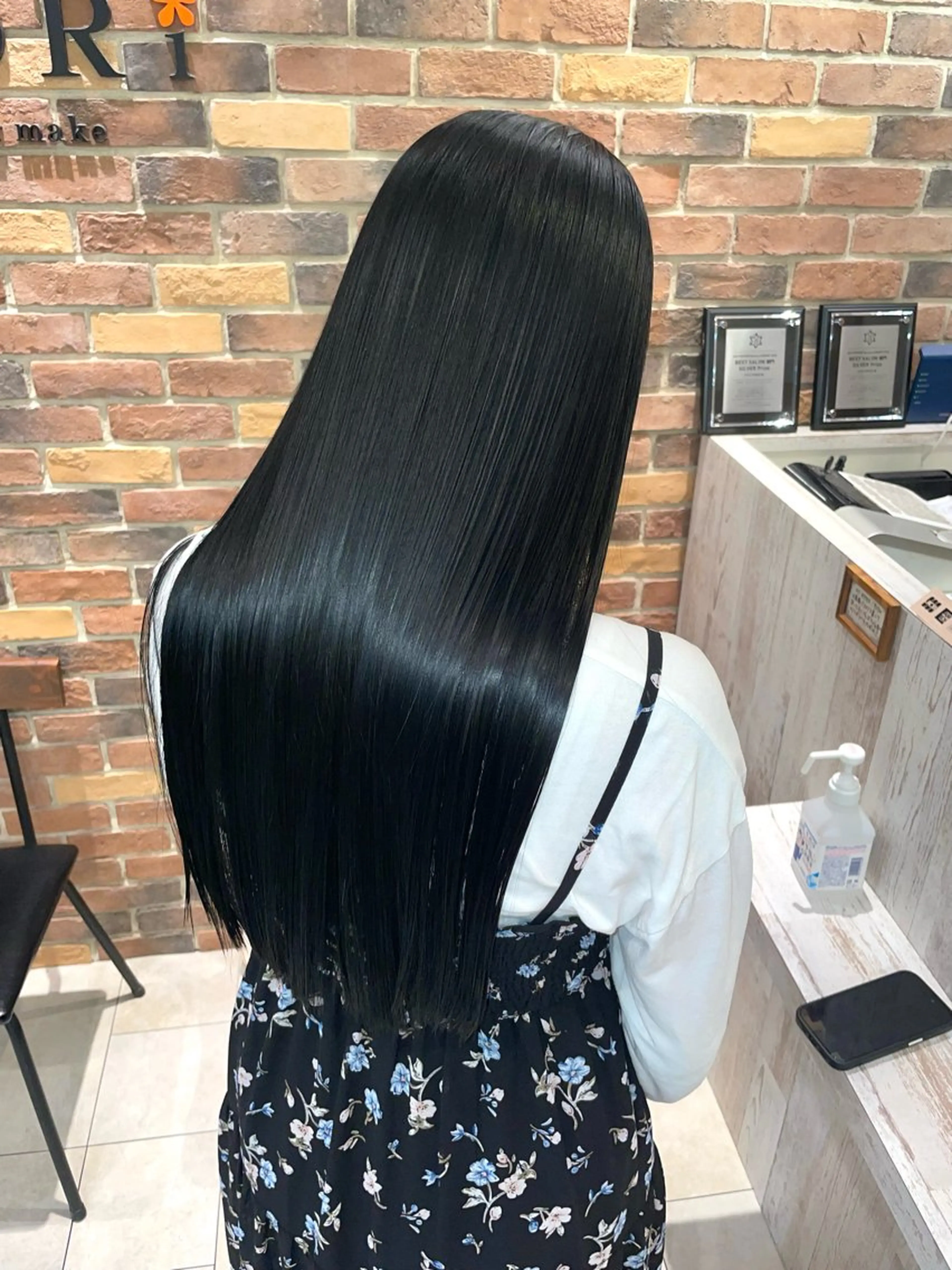 ロング カラー 黒髪 ブルーカラー ブルーブラック 韓国風ヘア カラー/髪質改善 レイヤー/vagueのヘアスタイル