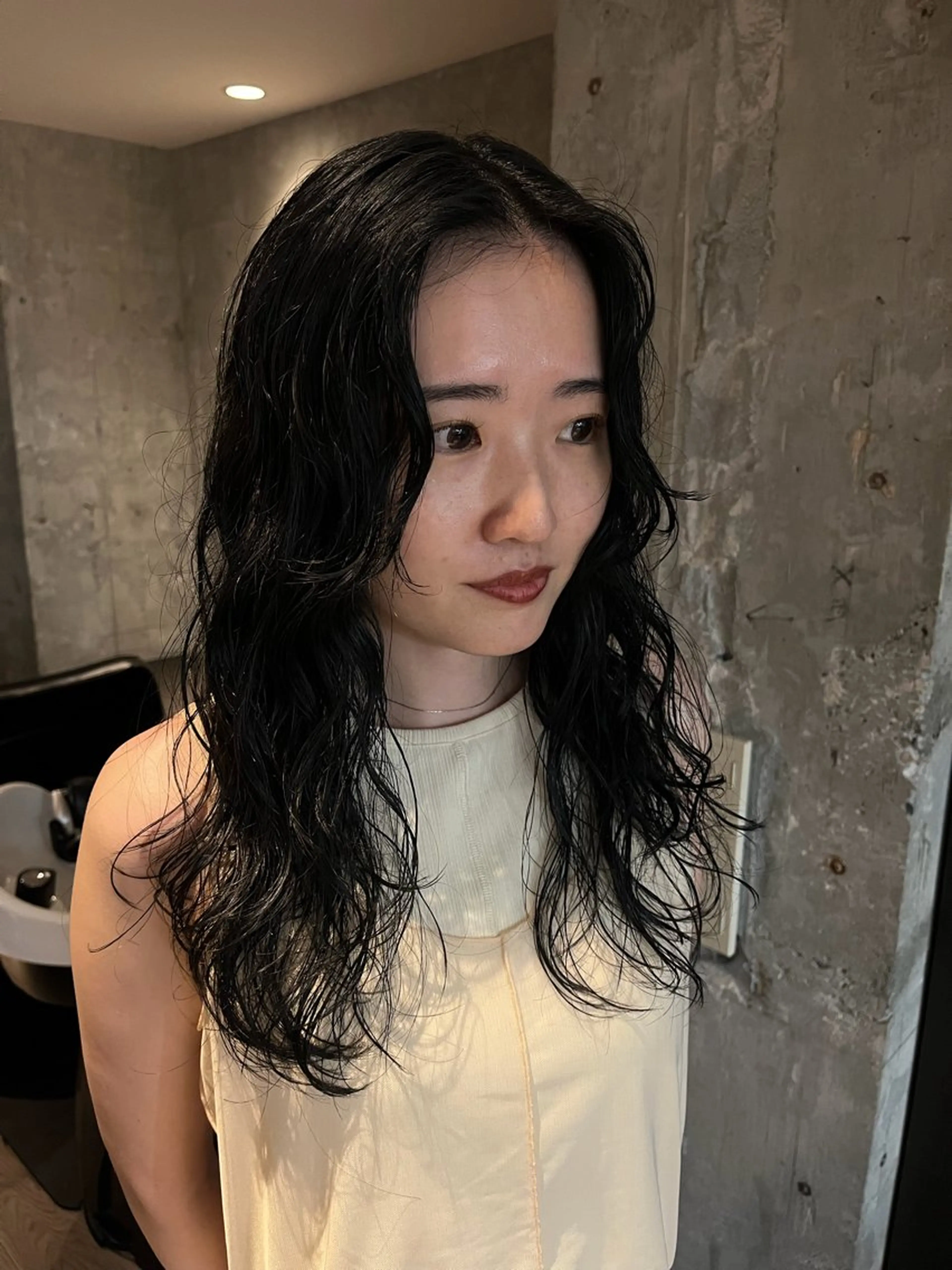 ロング カット パーマ オリーブ/レイヤー/ 酸性ストレート/ゆなのヘアスタイル