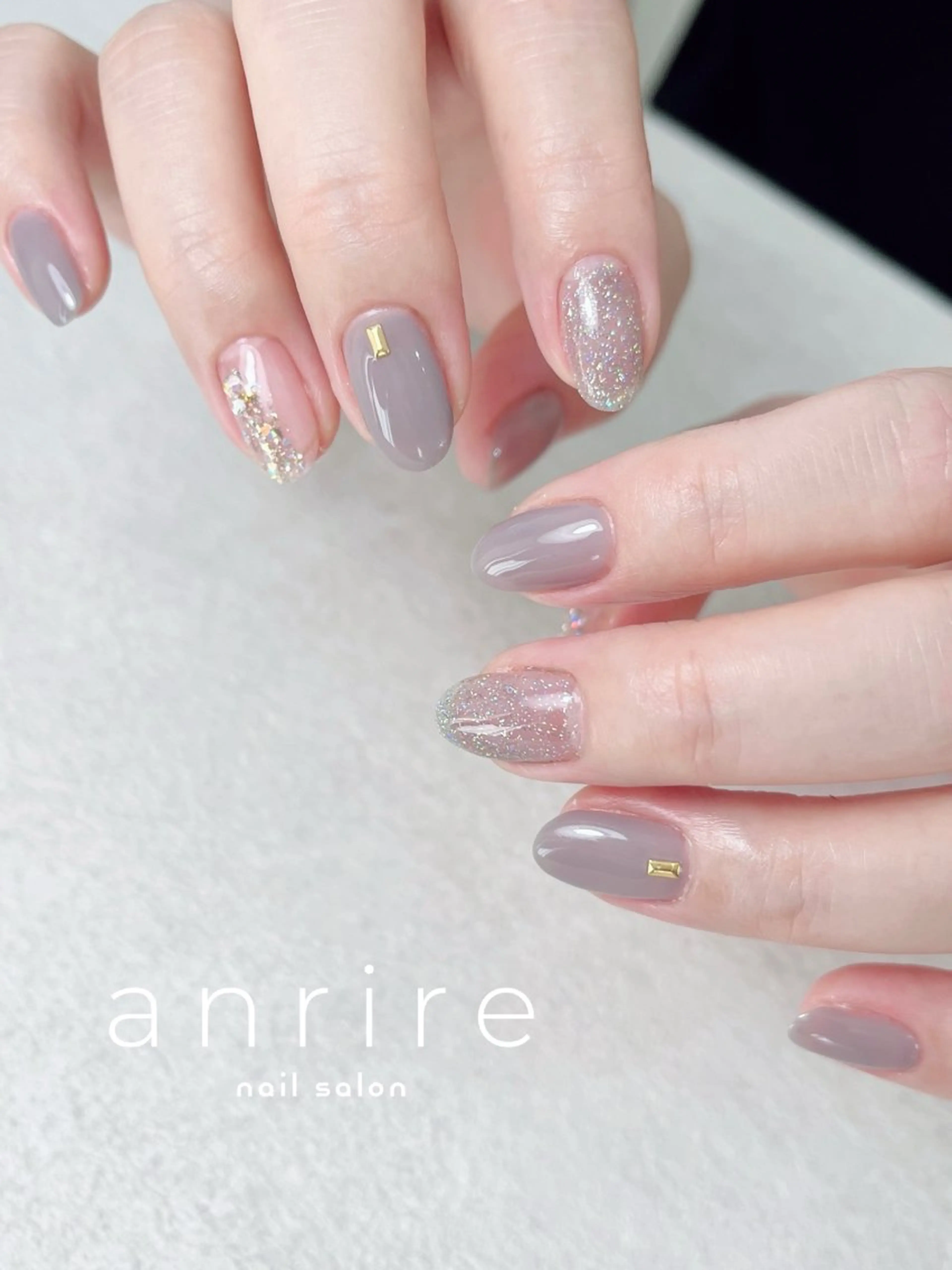 ネイル クリアネイル フラッシュネイル ジェルネイル キラキラネイル ラメ(グリッター) ハンドネイル nailsalon anrireのネイルデザイン