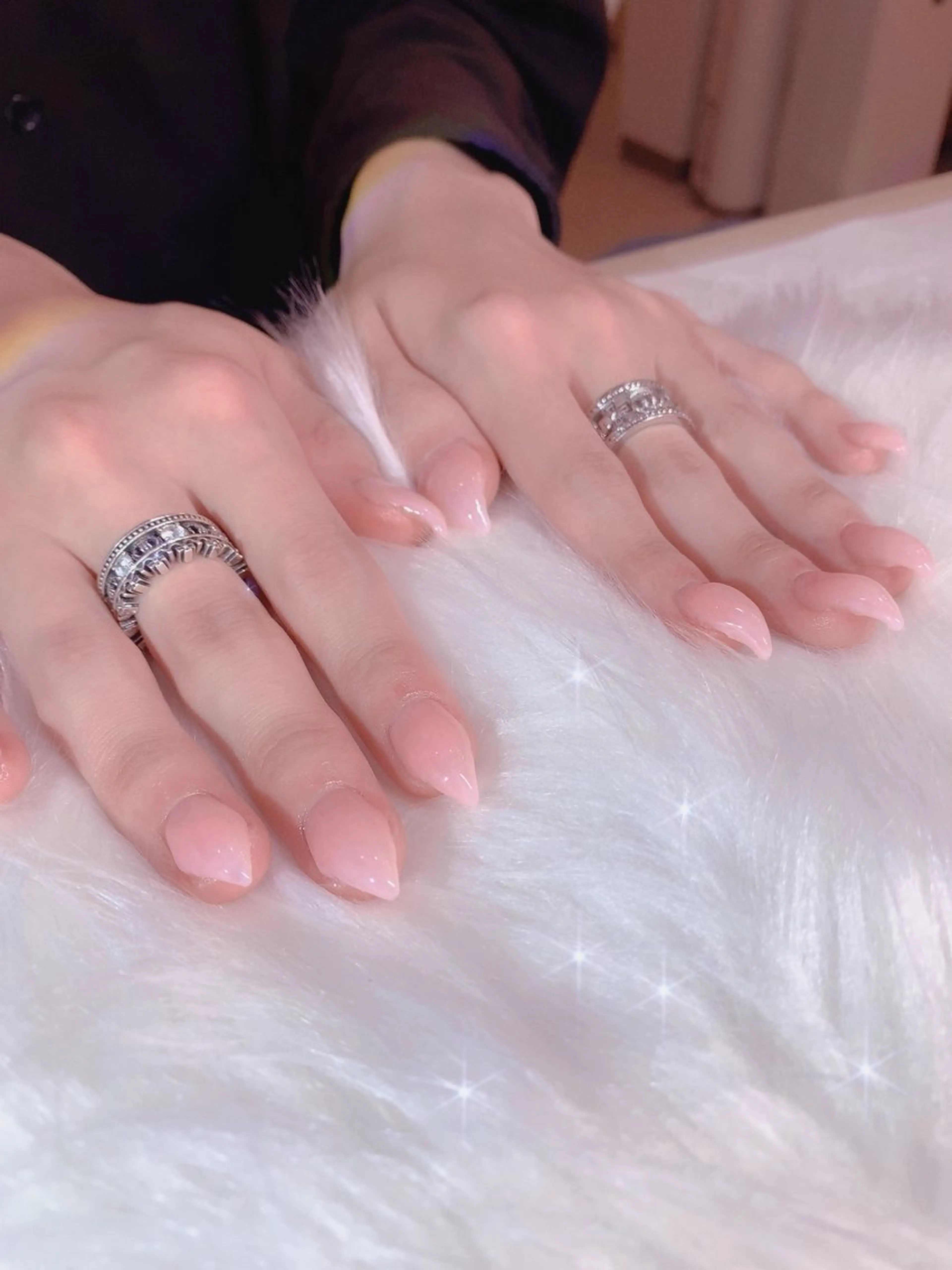 ネイル アートネイル 長さ出し キラキラネイル 韓国ネイル 持ち込み 3Dアートネイル💗 都築レナのネイルデザイン