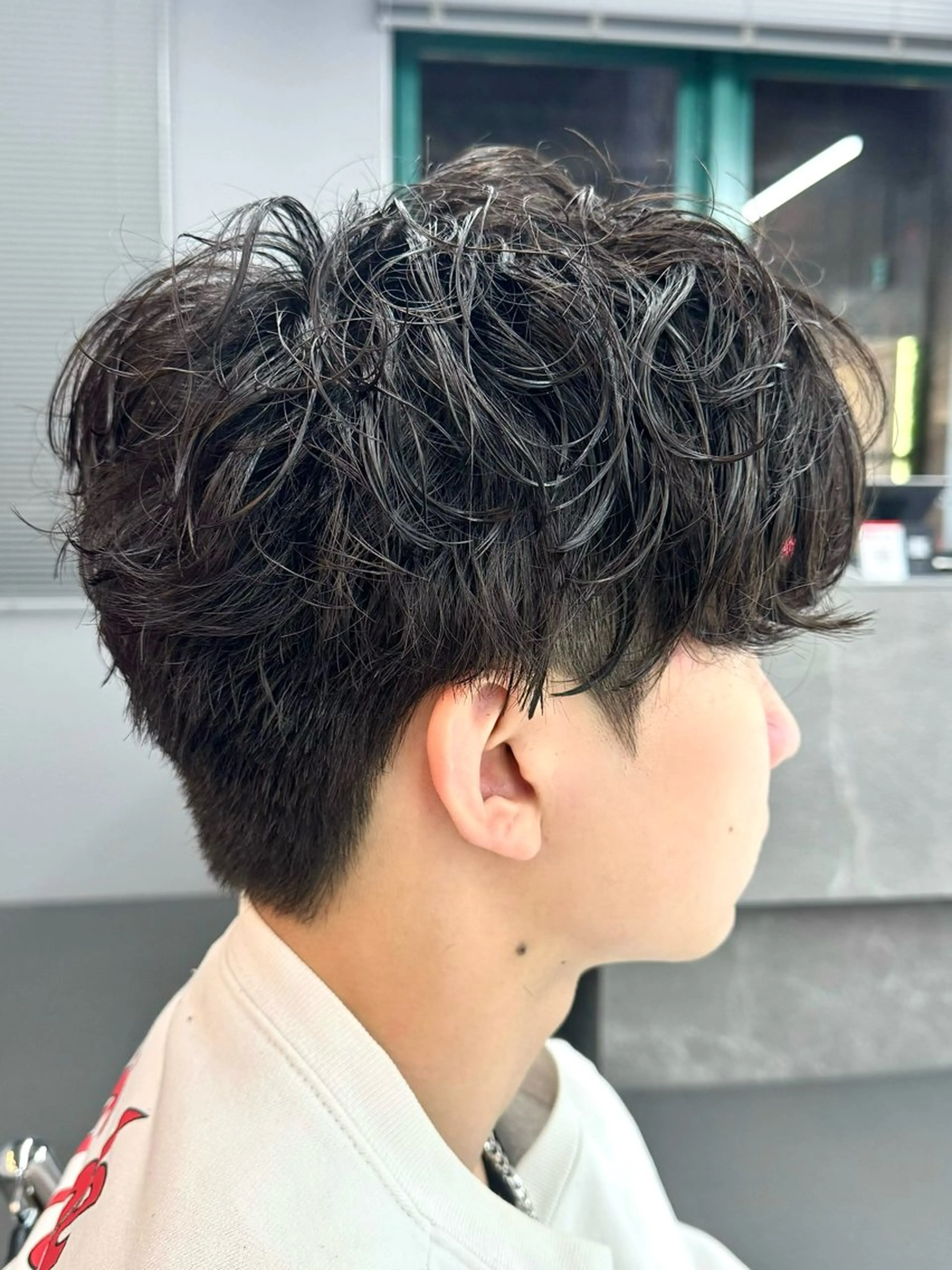 パーマ メンズ センターパート ダウンパーマ カルマパーマ メンズ韓国風 マッシュ カット パーマ Ayuki /福岡/メンズカットのヘアスタイル