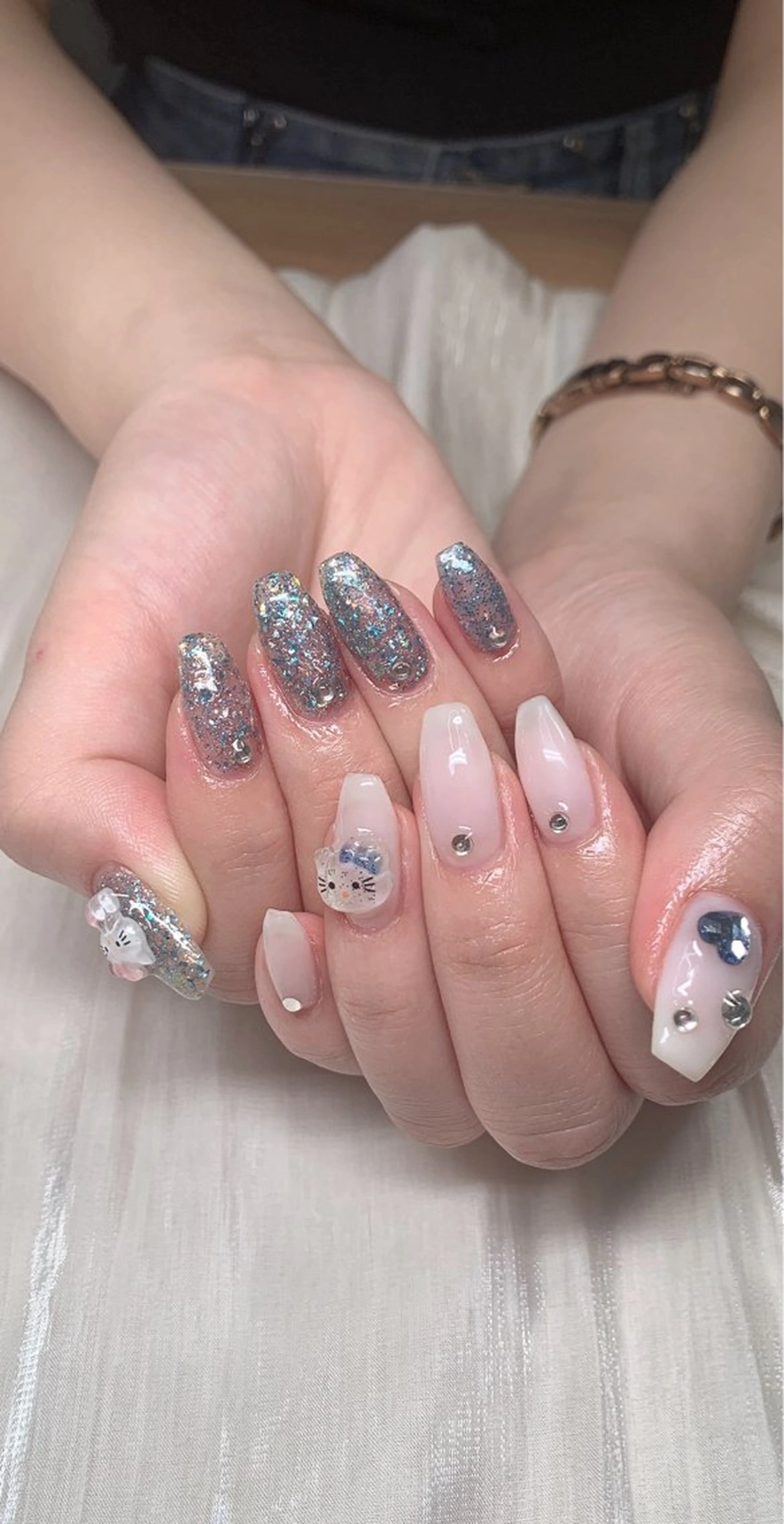 ネイル キラキラネイル オフィスネイル シンプルネイル Cute Tips nailのネイルデザイン
