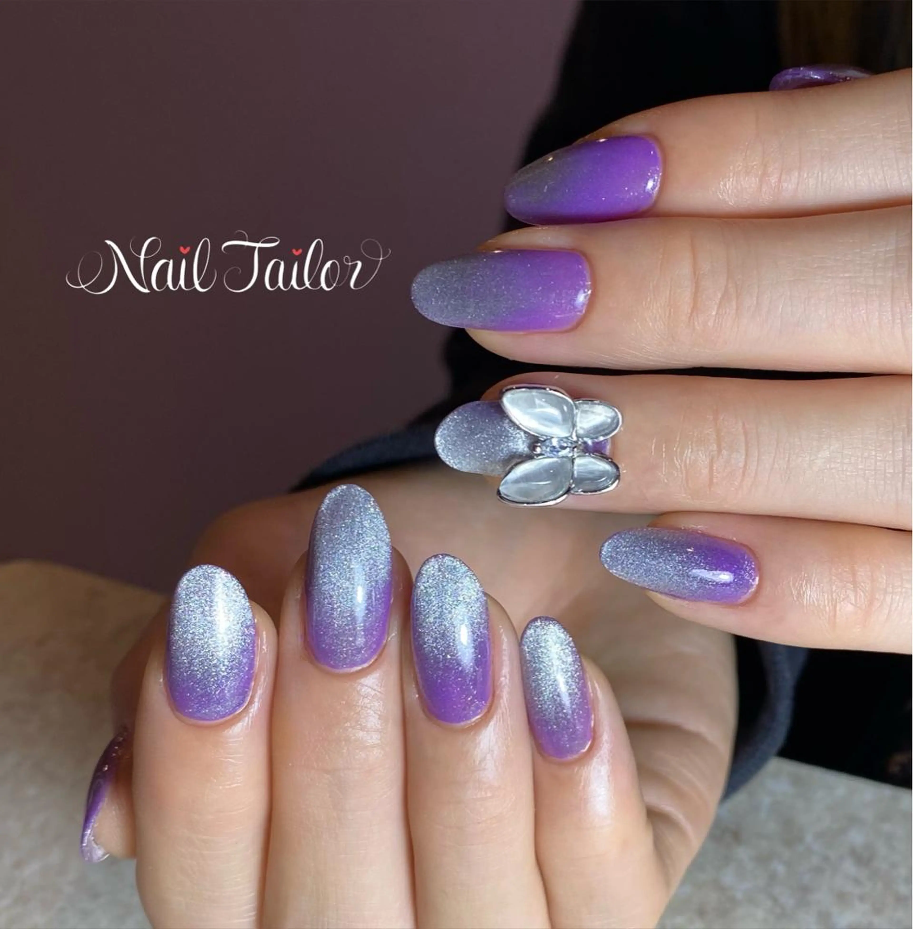 ネイル 長さ出し フラッシュネイル ジェルネイル キラキラネイル マグネットネイル ハンドネイル 〜Nail Tailor〜 ネイルテイラー所属・NailTailor ネイルテイラーのネイルデザイン