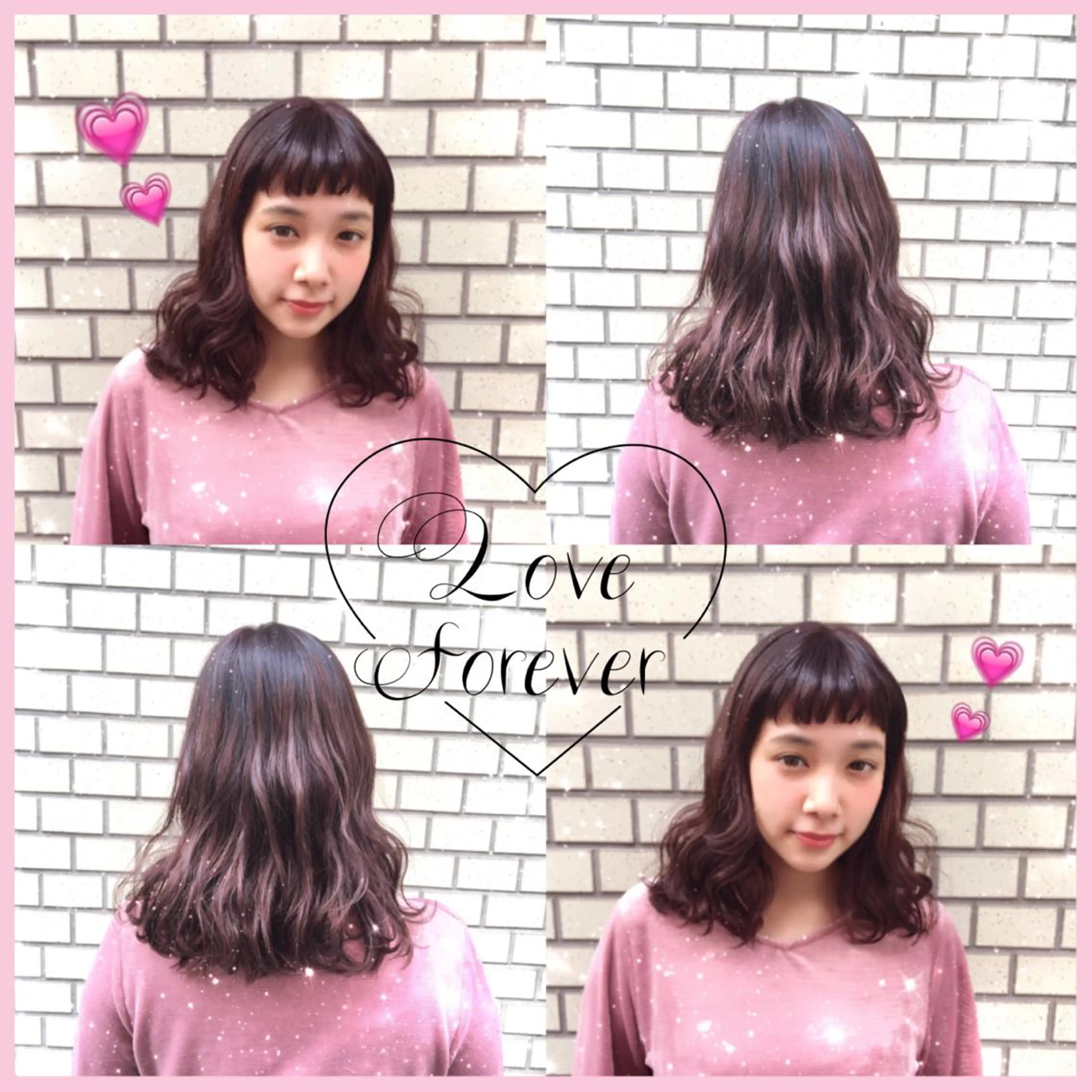 ショート ミディアム セミロング カラー ピンクカラー オン眉 韓国ヘア得意❤︎森澤 悠佳のヘアスタイル