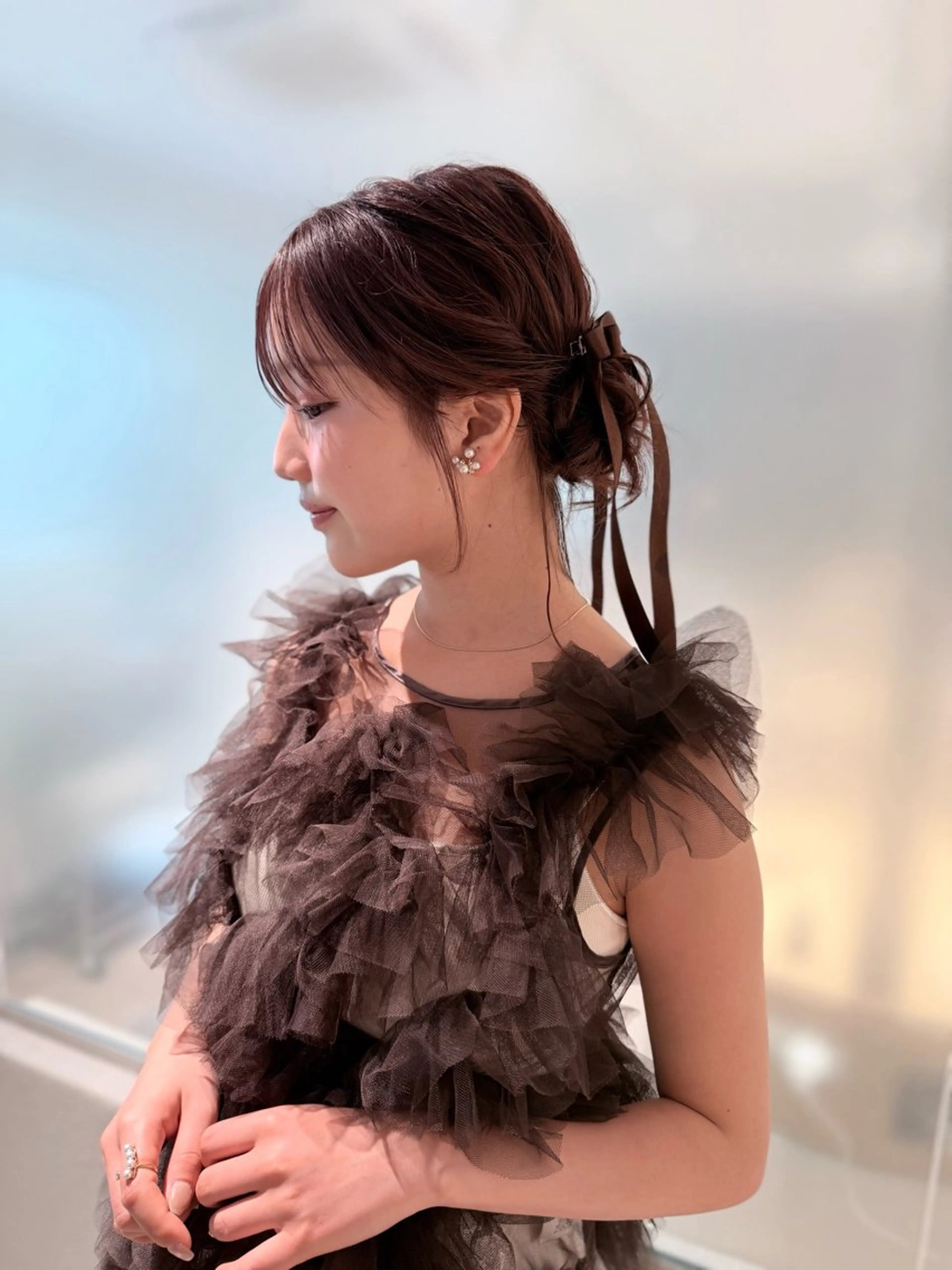 ミディアム ヘアセット レイヤー/顔周り小顔 /大嶋伸吾のヘアスタイル