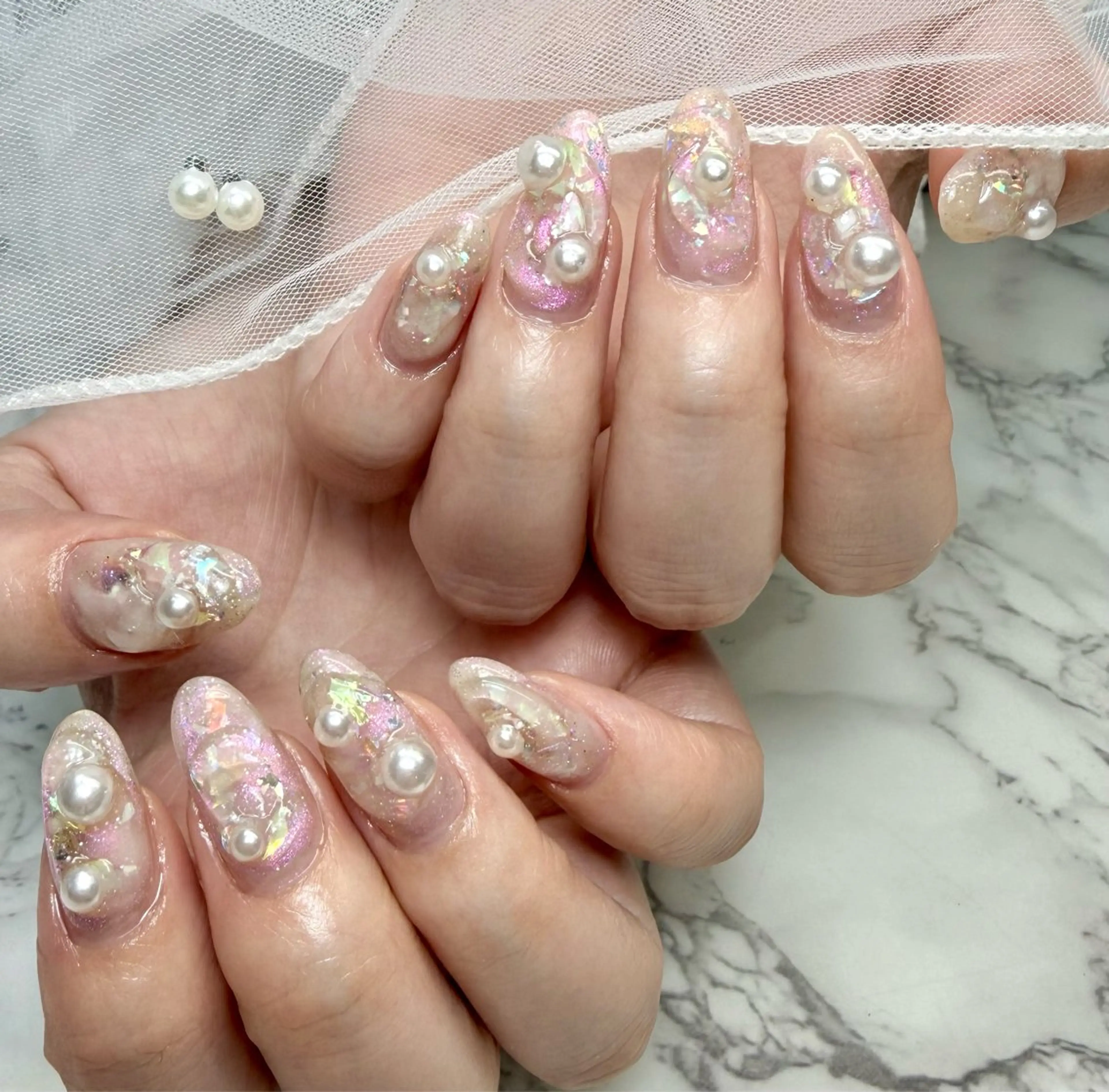 ネイル アートネイル チークネイル フラッシュネイル フラッシュマグ フレンチネイル M.N_ nailのネイルデザイン