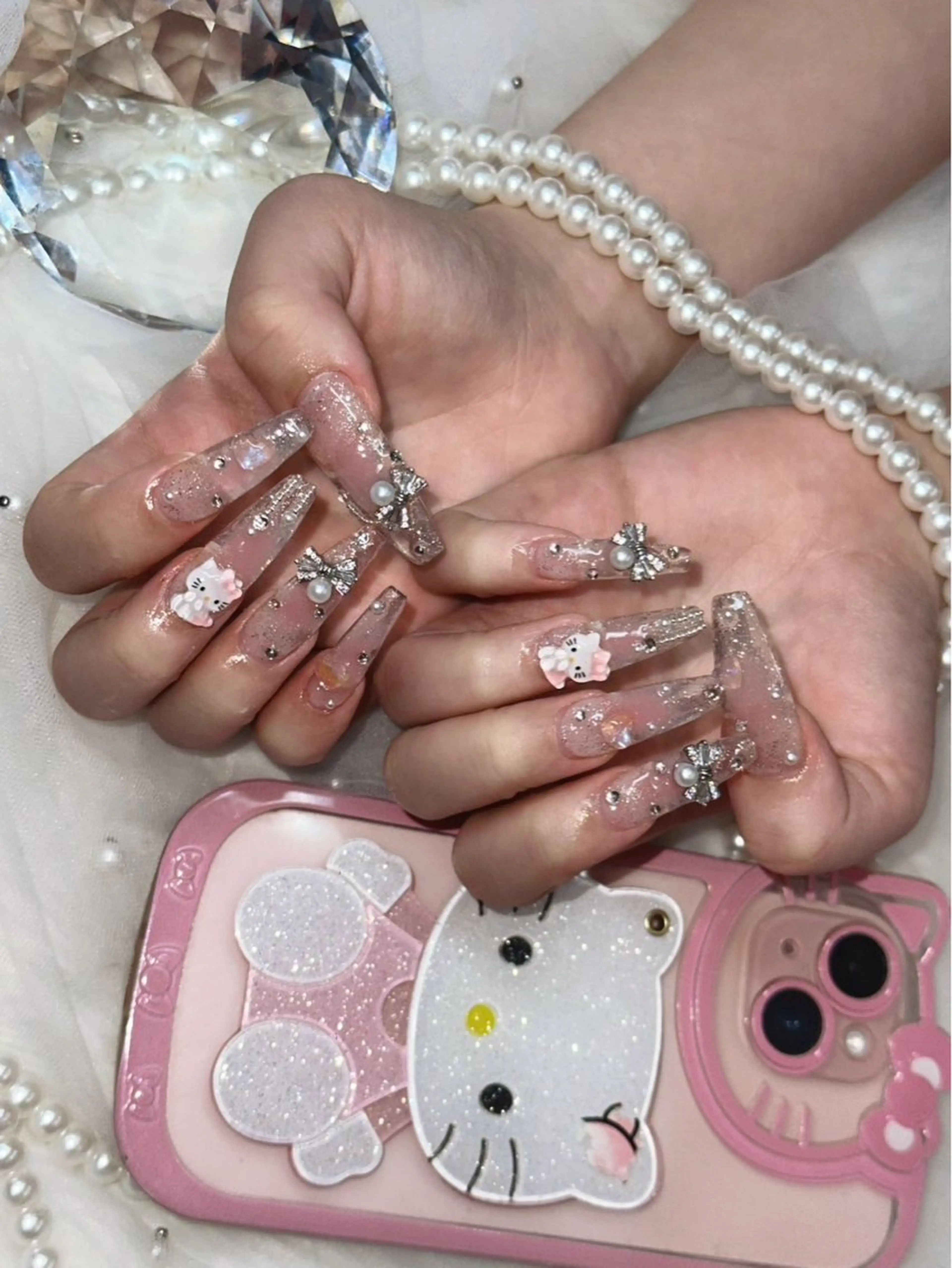 ネイル ロングネイル スカルプネイル ワンホンネイル ハンドネイル icy nail れいあのネイルデザイン