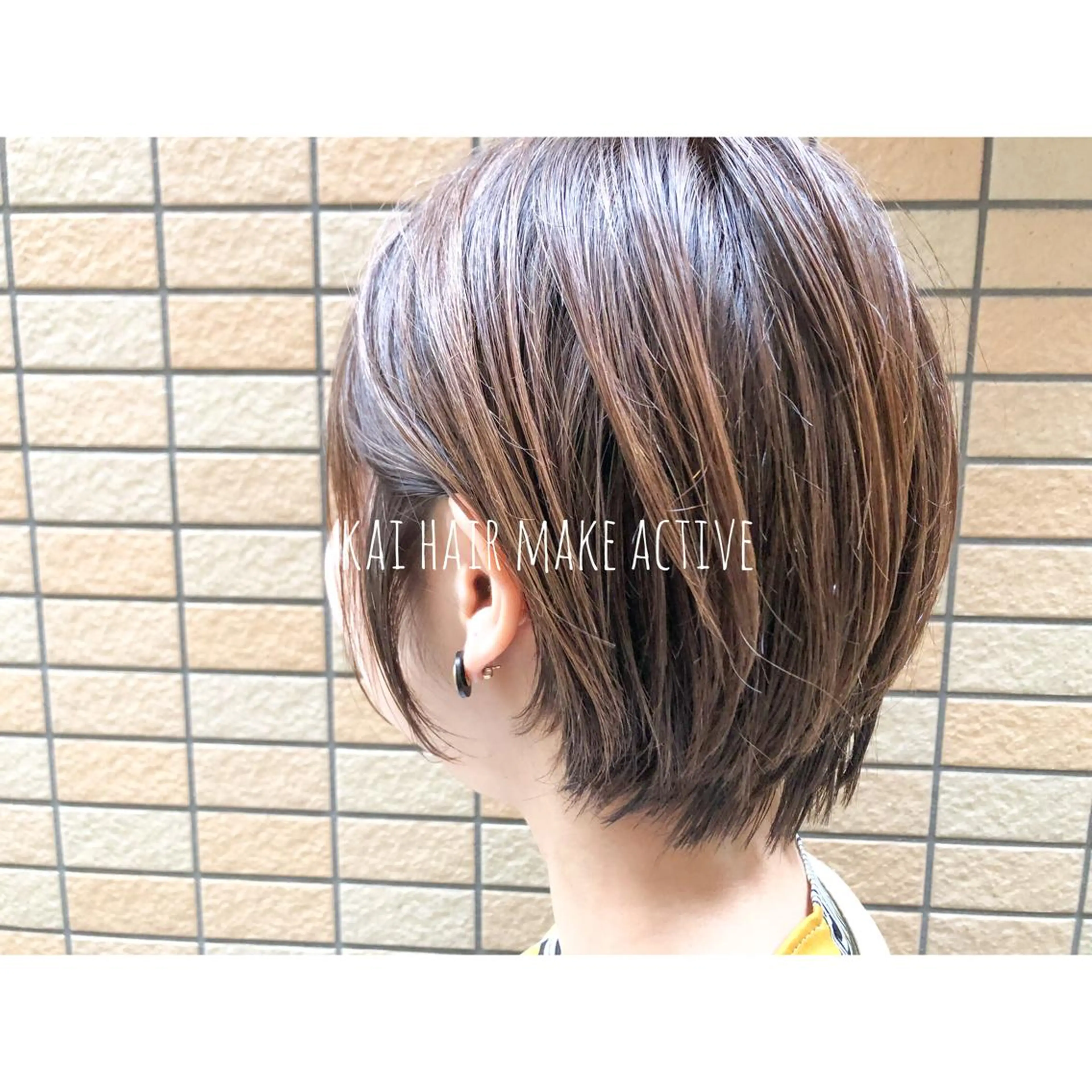ショート カラー ベージュカラー フォギーベージュ ハイライトカラー ハイライト カット ヘアカラー トリートメント 坂東 秀幸のヘアスタイル