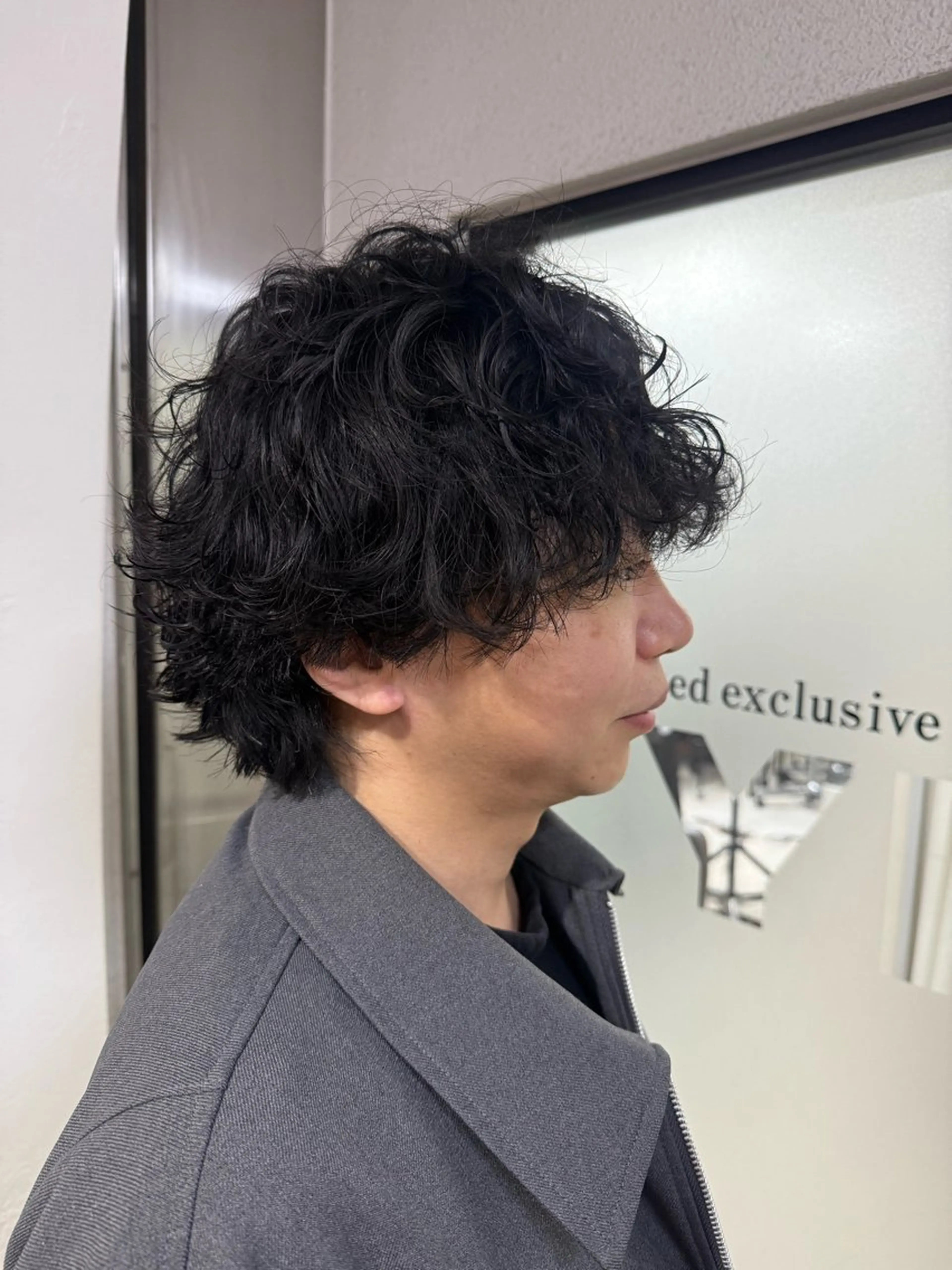 ミディアム パーマ メンズ メンズデザイナー/ 尾上数馬/桂駅前1分のヘアスタイル