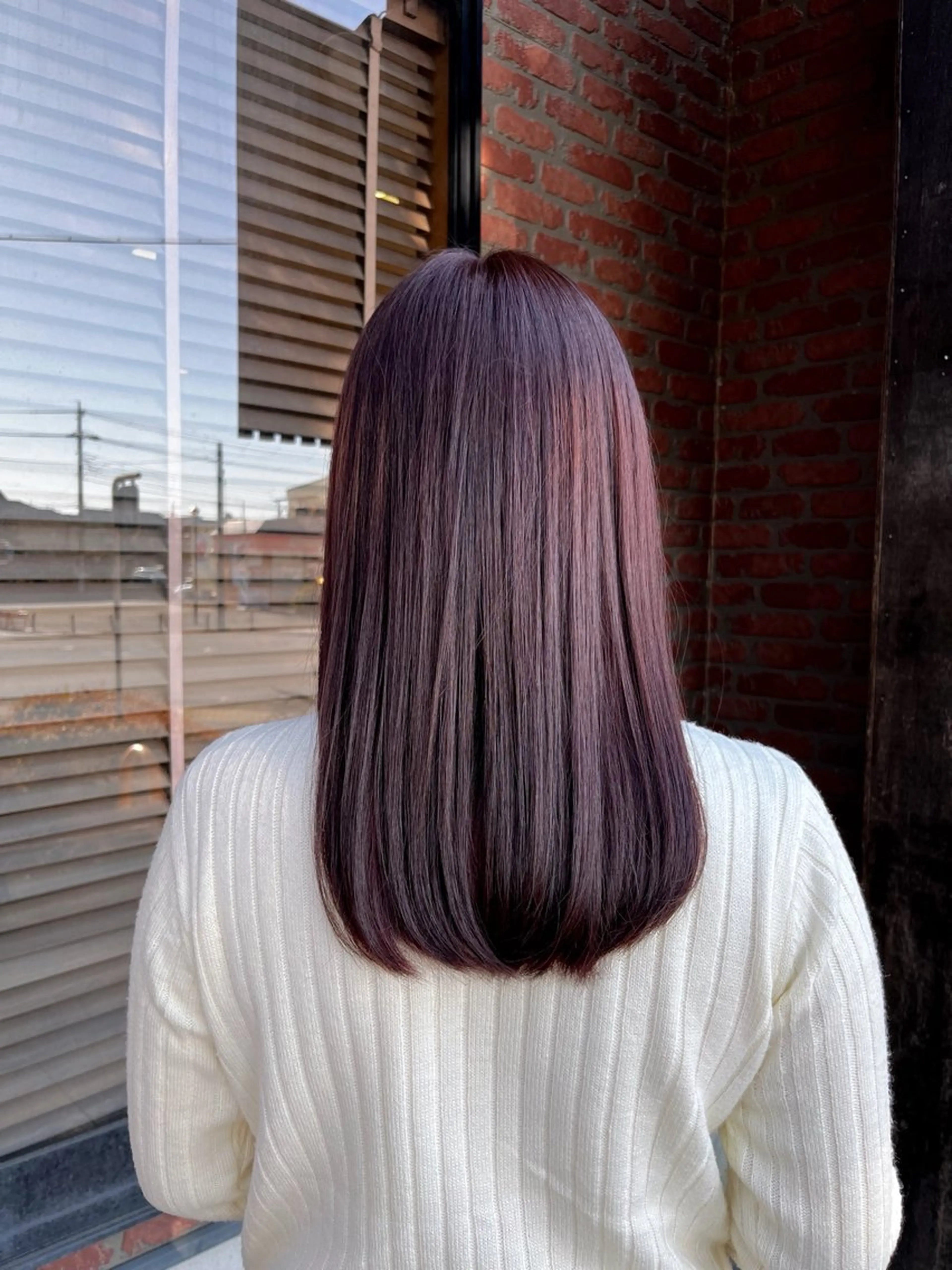 カラー カシス ピンクカラー 藤井 清香のヘアスタイル