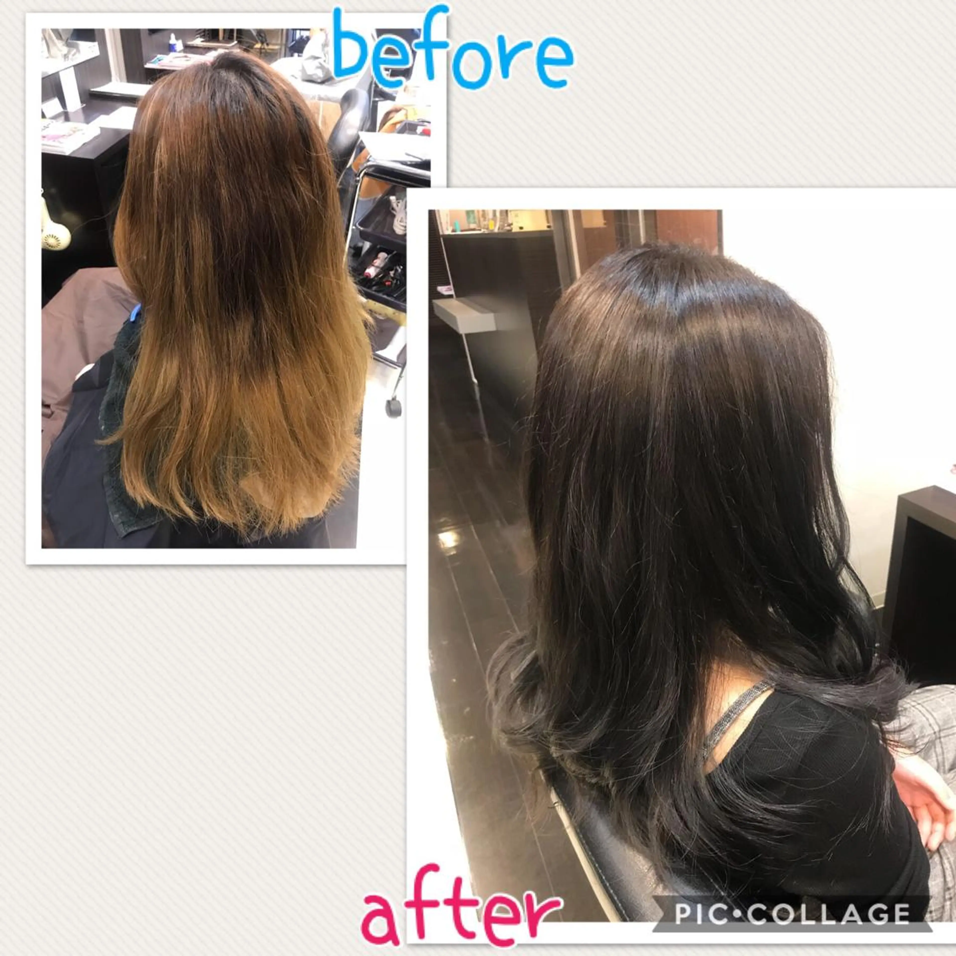 ロング カラー アッシュ ダークグレー グラデーションカラー ハイライトカラー ハイライト ヘアカラー 藤本 麻衣のヘアスタイル