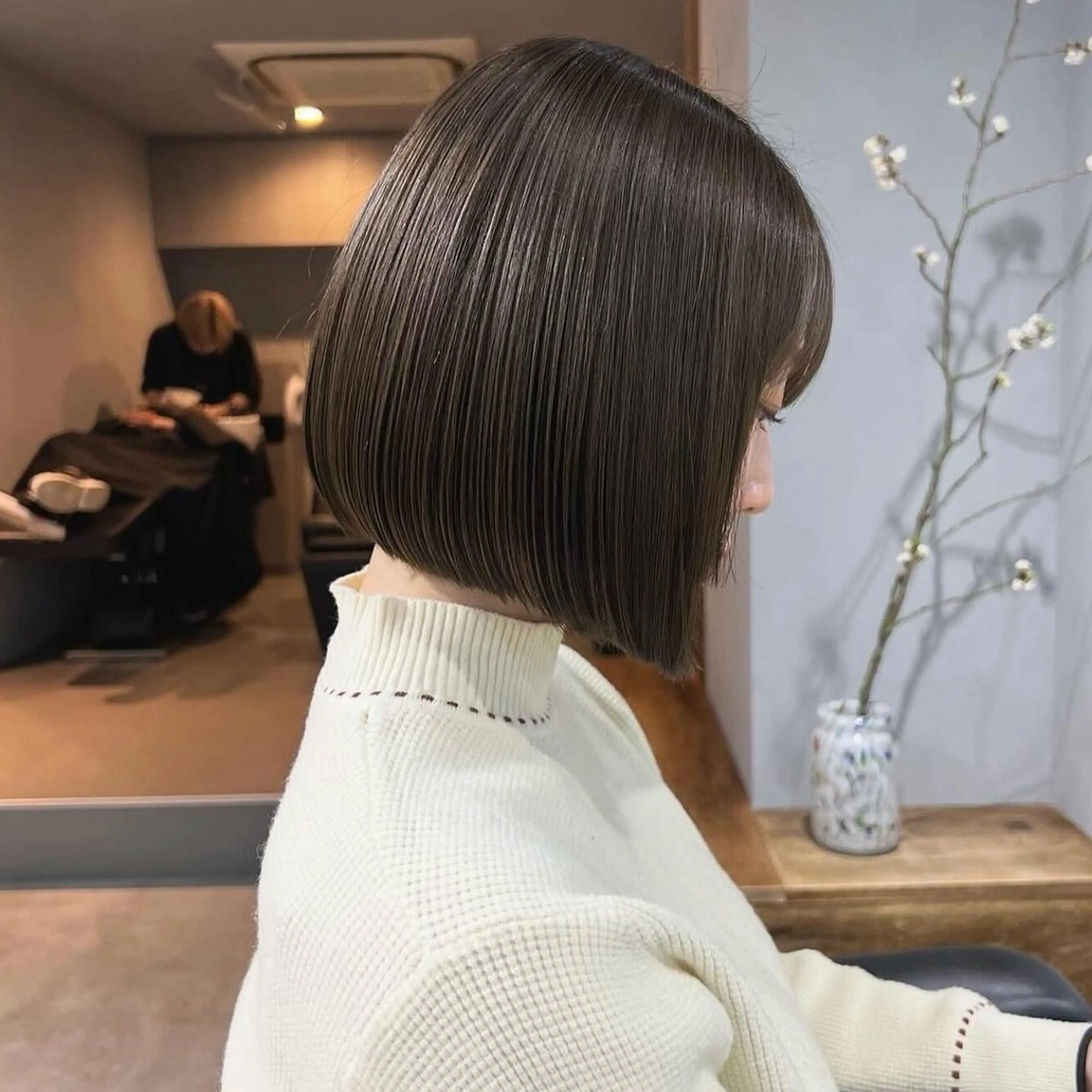 ショート カラー ベージュカラー ブラウンカラー ブラウンベージュ ヘアカラー トリートメント akane/ボブ /オリーブベージュのヘアスタイル