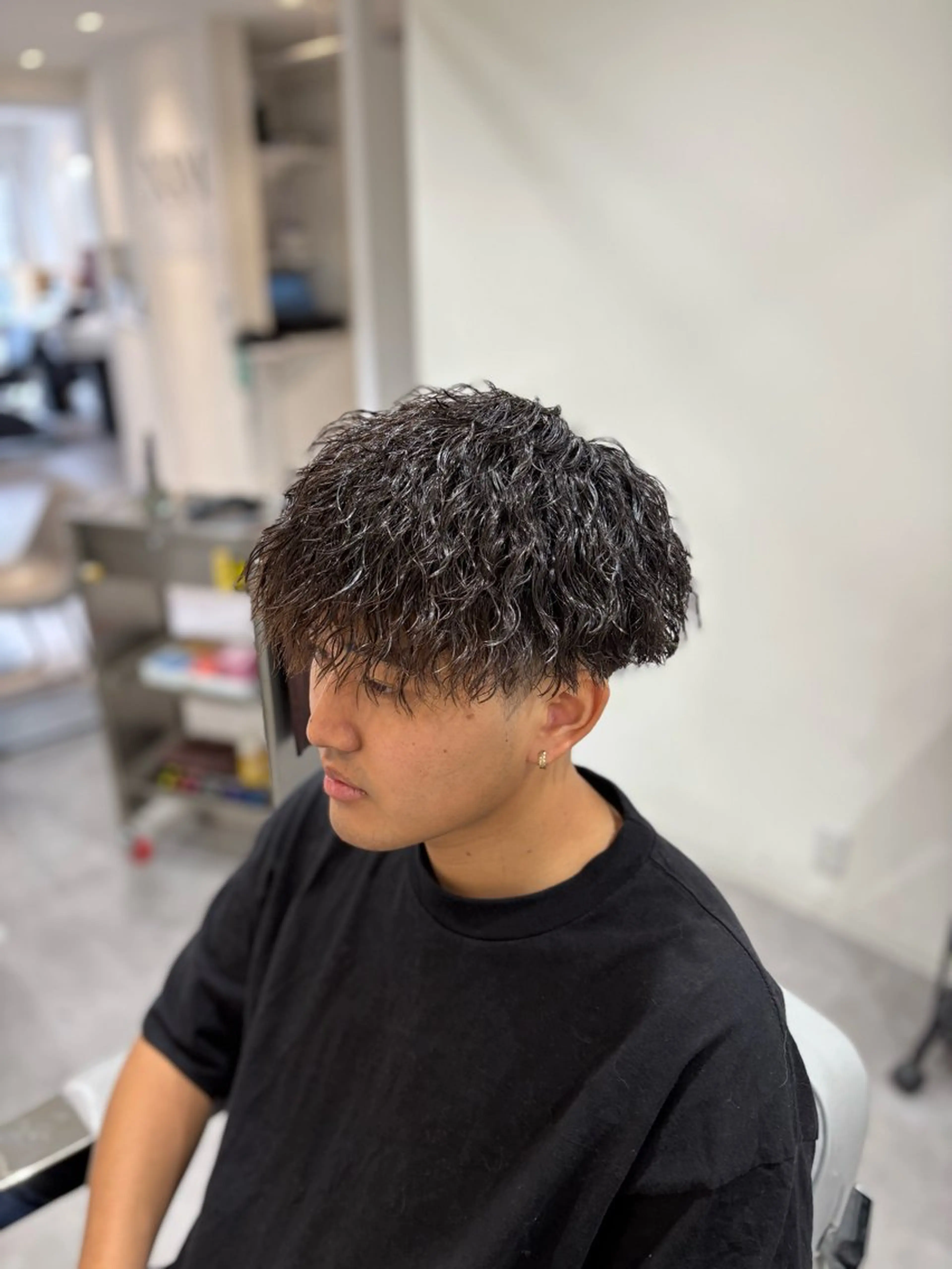 ショート パーマ メンズ カット パーマ 深澤 知樹のヘアスタイル