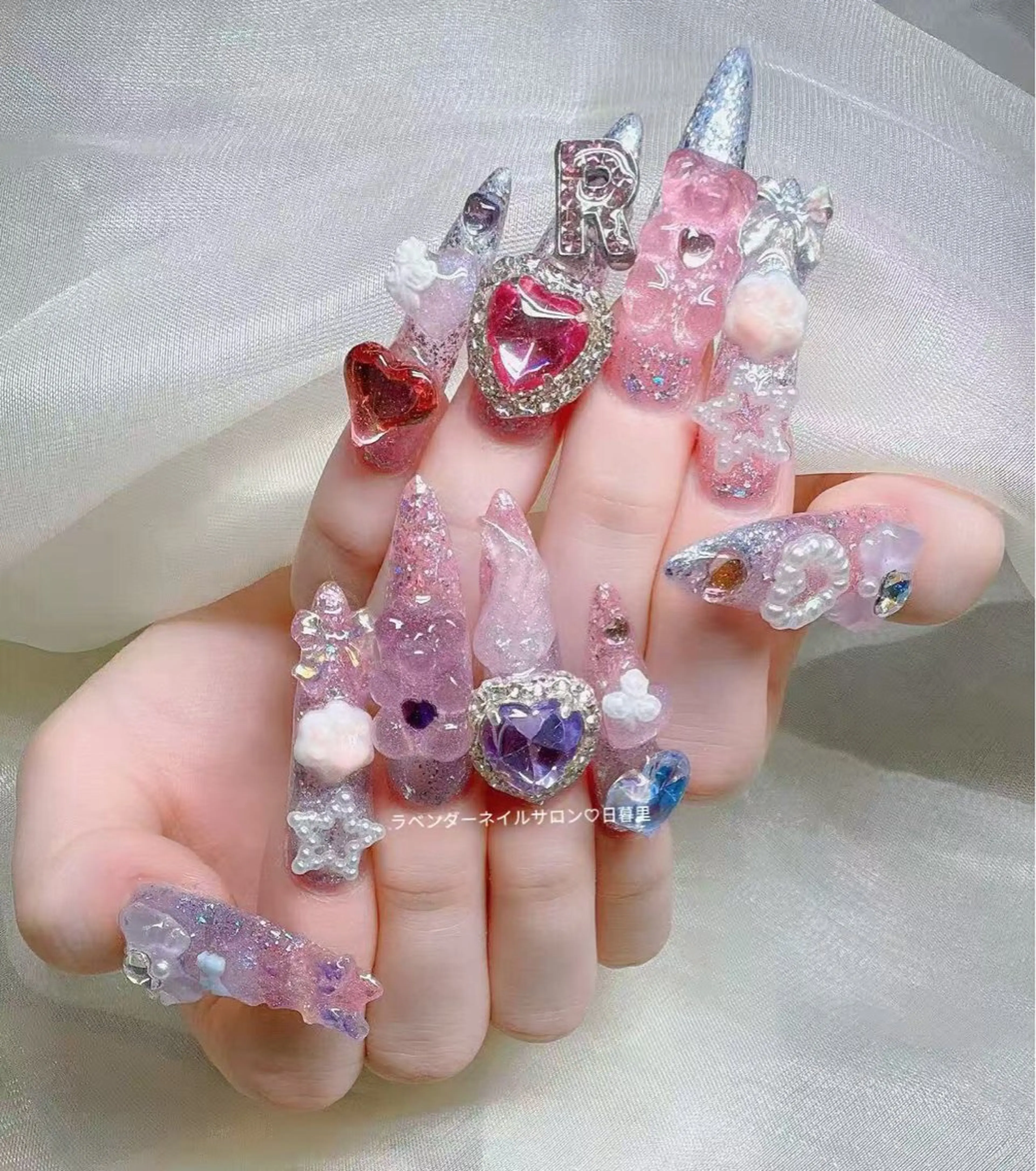 ネイル ハンドネイル ラベンダー💖日暮里 ルル💖ネイルのネイルデザイン