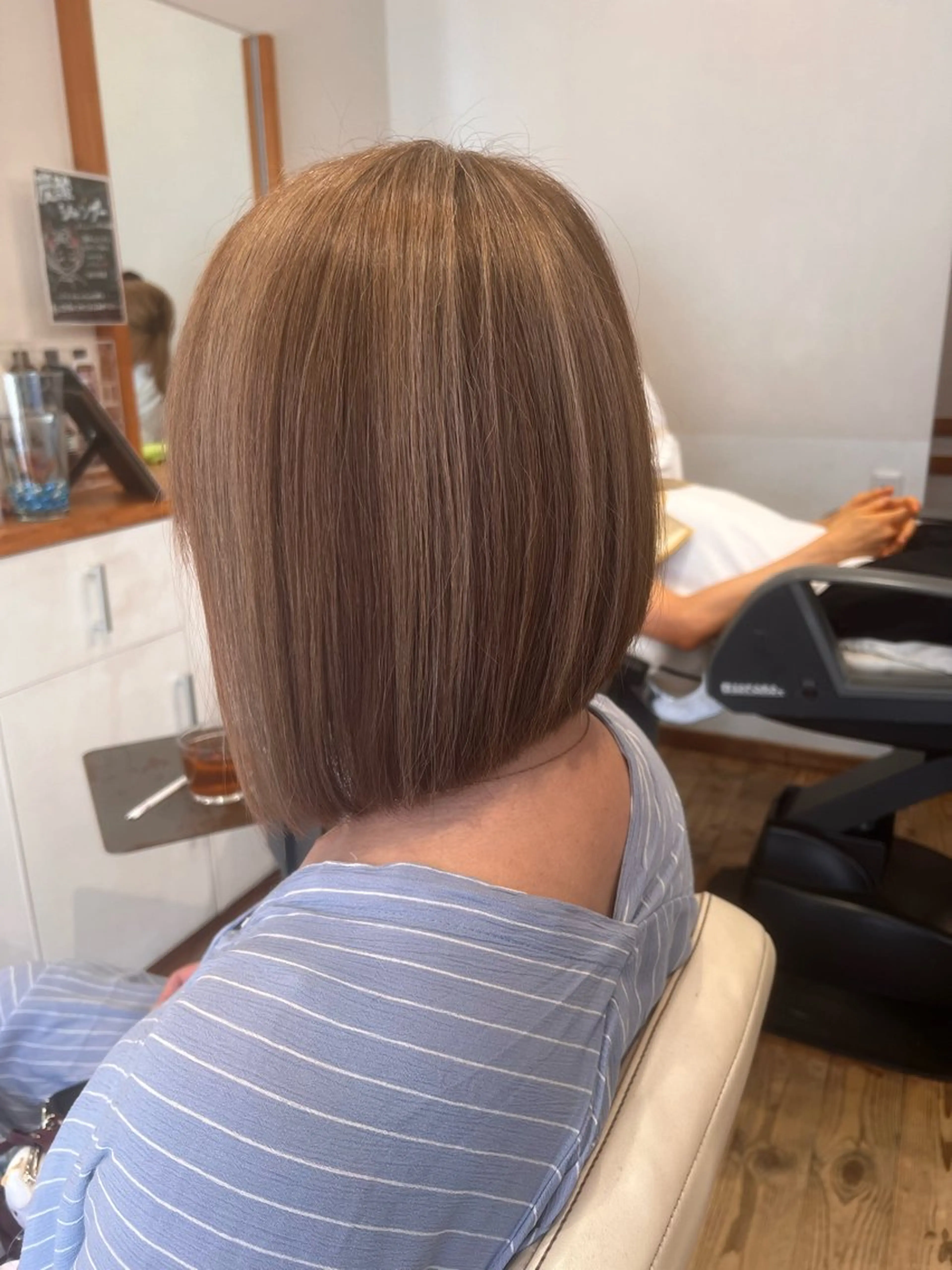 ミディアム カラー カット ヘアカラー アザマ　ヤスカツ _rosso 川口のヘアスタイル