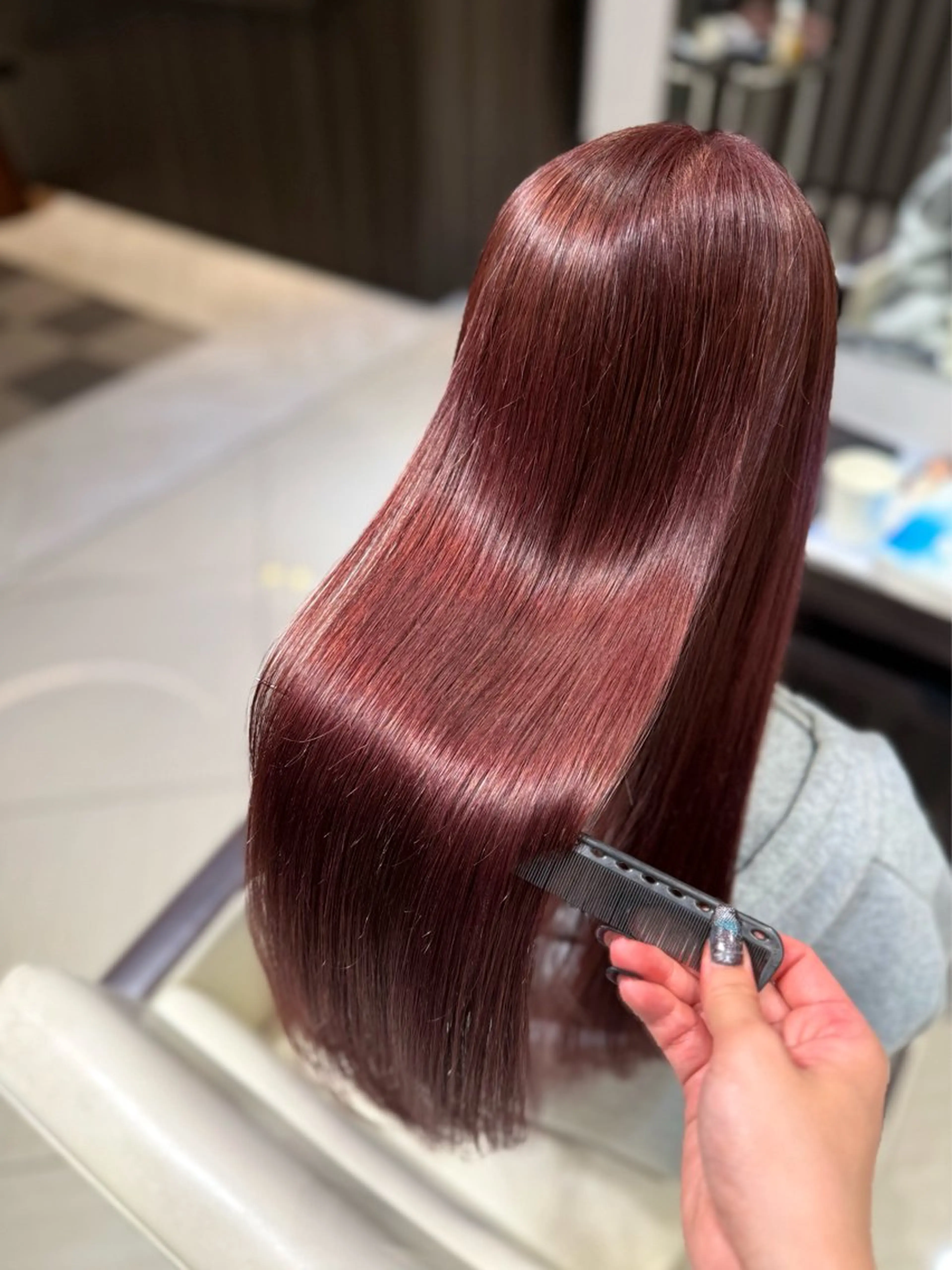 ロング カラー ピンクカラー ヘアカラー Harris 表参道・外苑前・青山 表参道本店所属・艶カラー/ハイトーン /アレンジ/meiのヘアスタイル