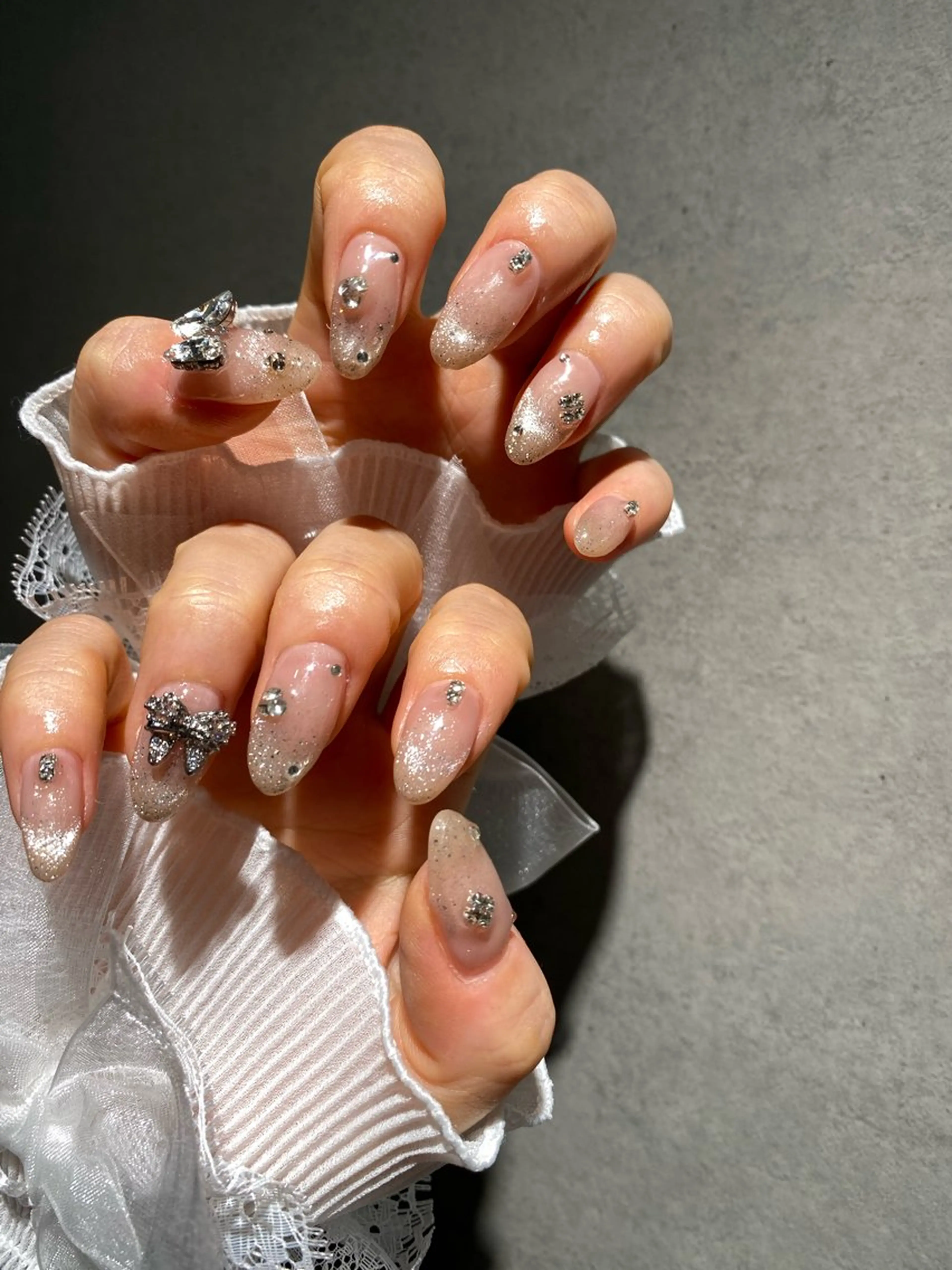 ネイル I-nailロング /ワンホン/キラキラのネイルデザイン