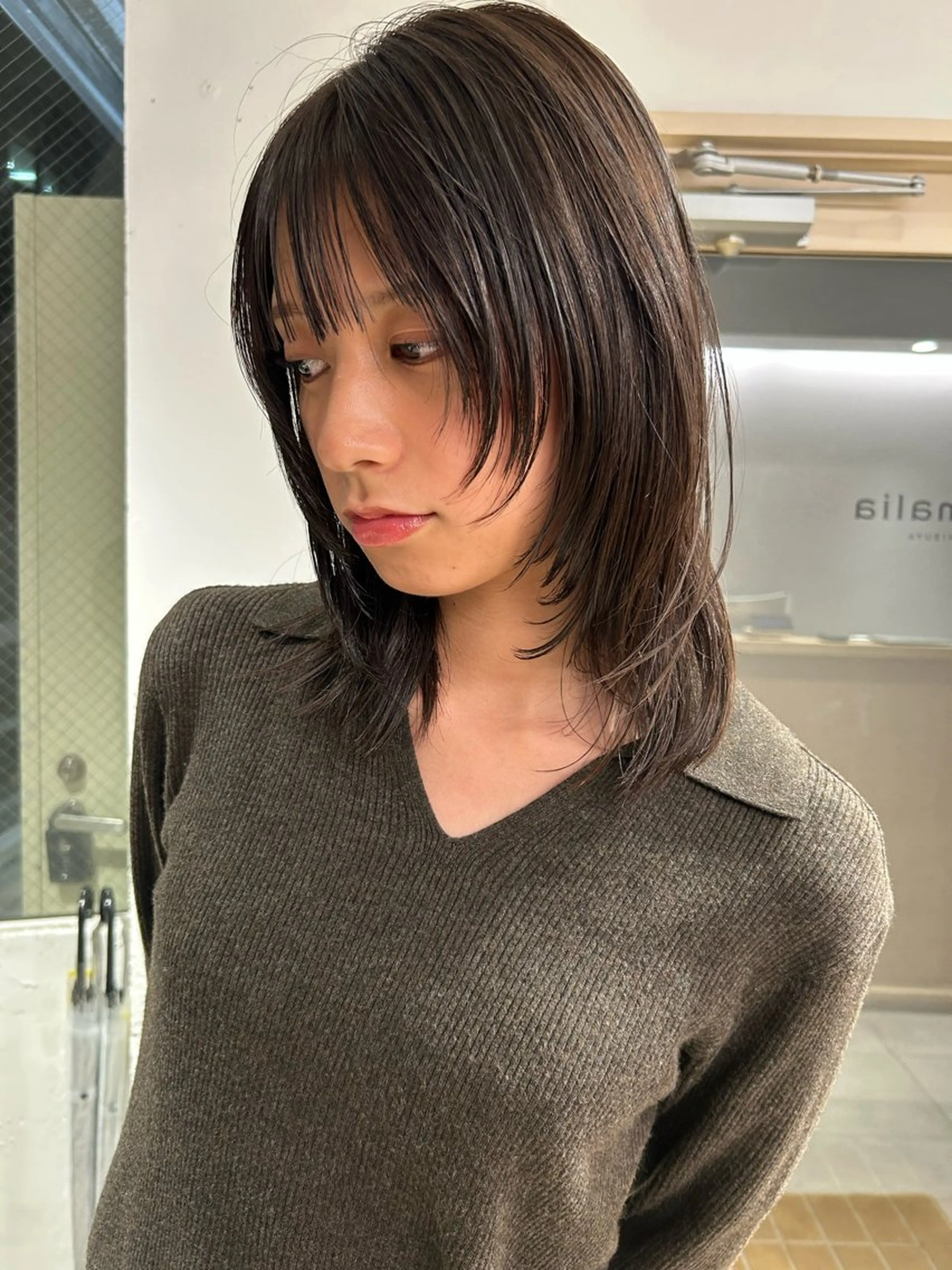 セミロング カラー カット ヘアカラー トリートメント ケアパーマ/ケアブリ ーチdaisukeのヘアスタイル