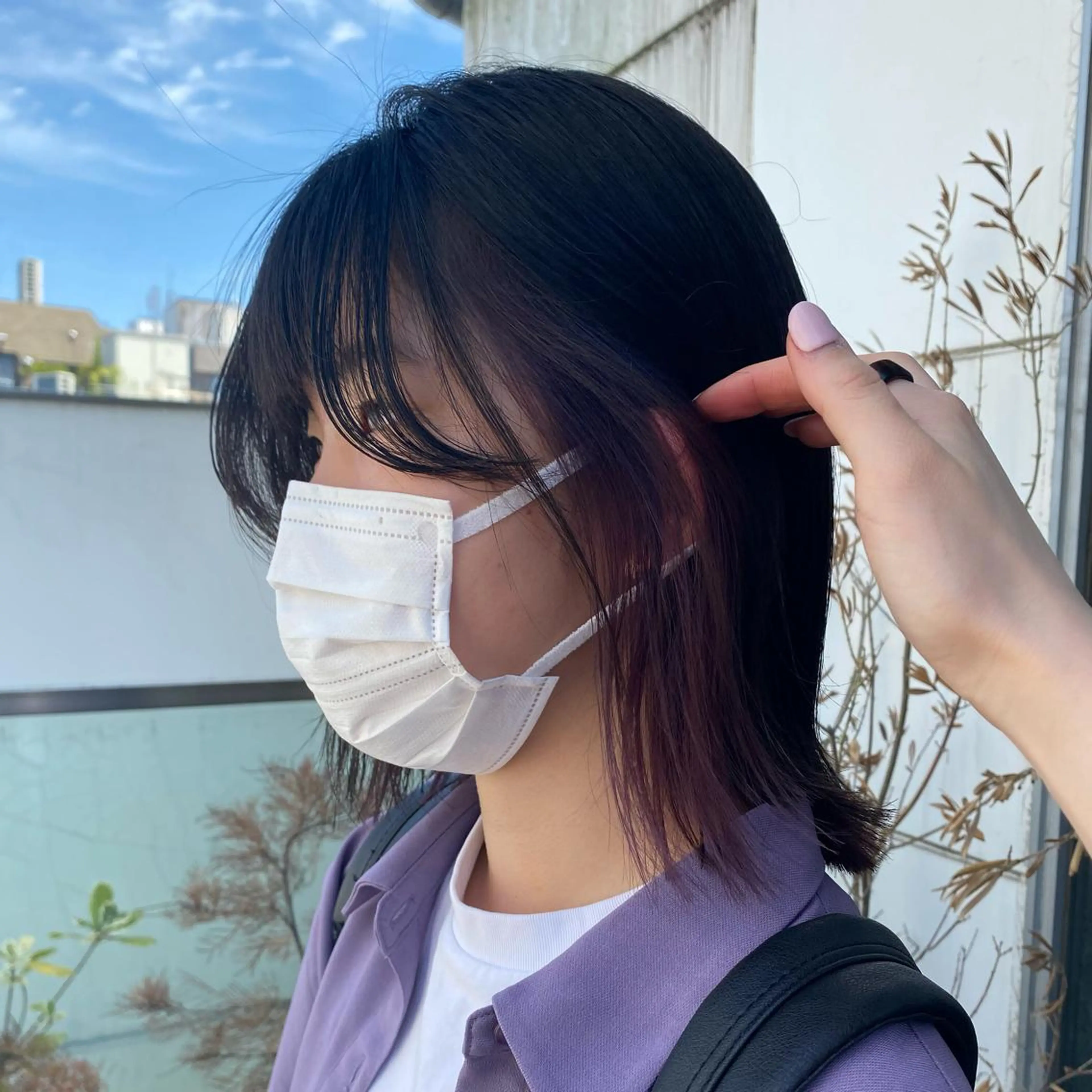 ミディアム カラー ヘアアレンジ バイオレットカラー カット ヘアカラー トリートメント ヘッドスパ ヘアセット 押切 響　のヘアスタイル