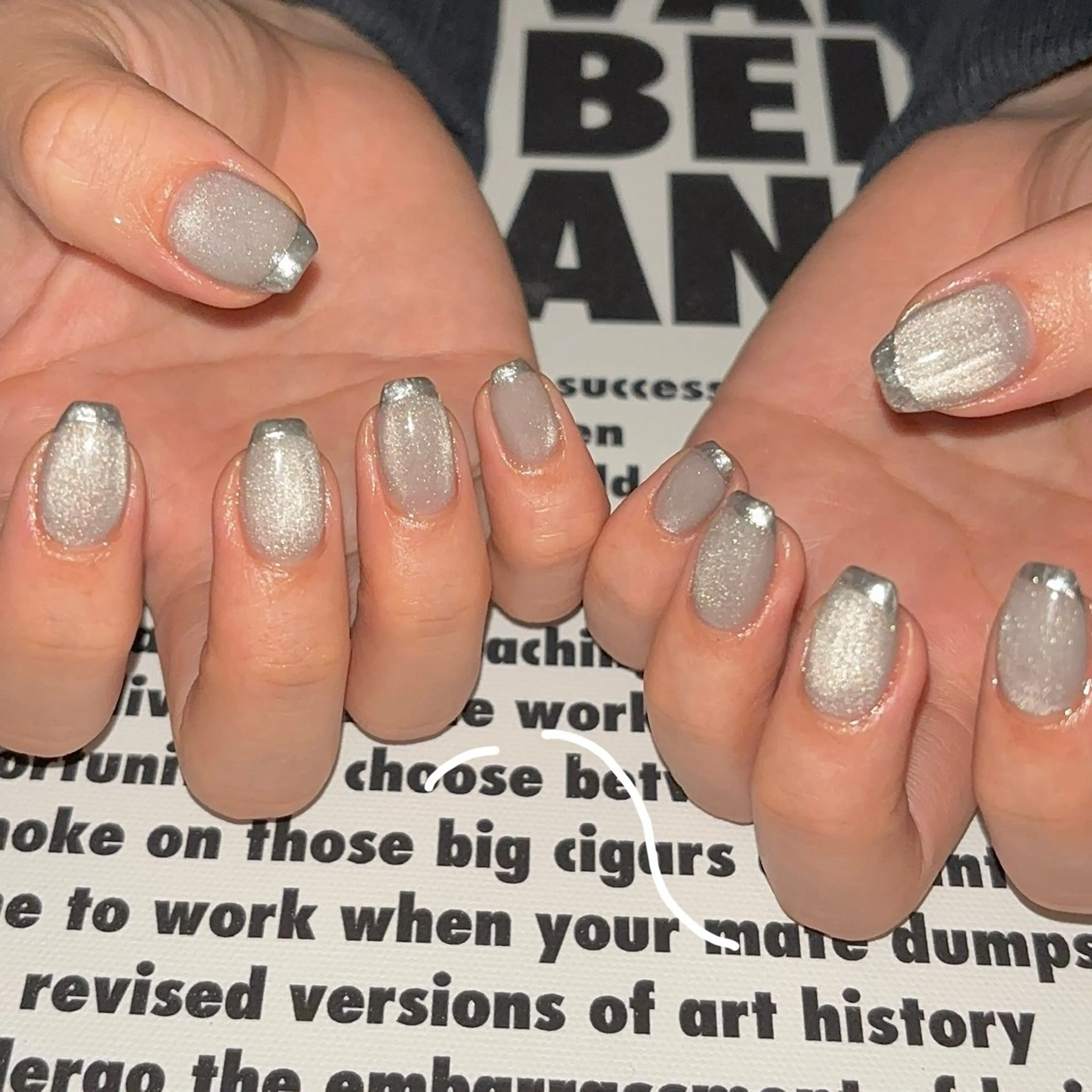 ネイル フレンチネイル ジェルネイル マグネットネイル ミラーネイル ハンドネイル Nailsalon BLOOM🌷 山崎のネイルデザイン