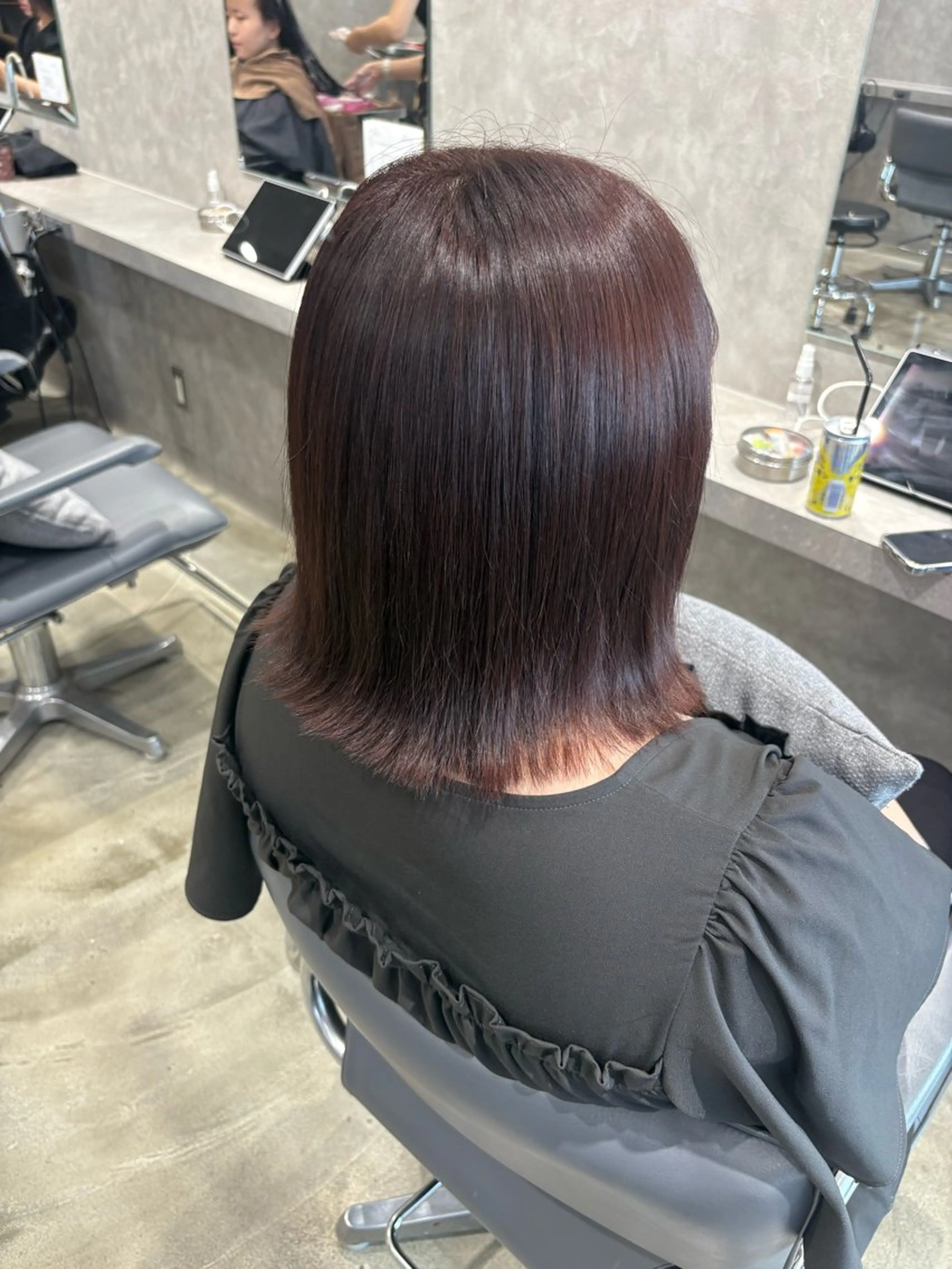 ミディアム カラー ブラウンカラー ピンクカラー ピンクブラウン カット ヘアカラー 新宿ハイトーン/ カットモデル/のりかのヘアスタイル