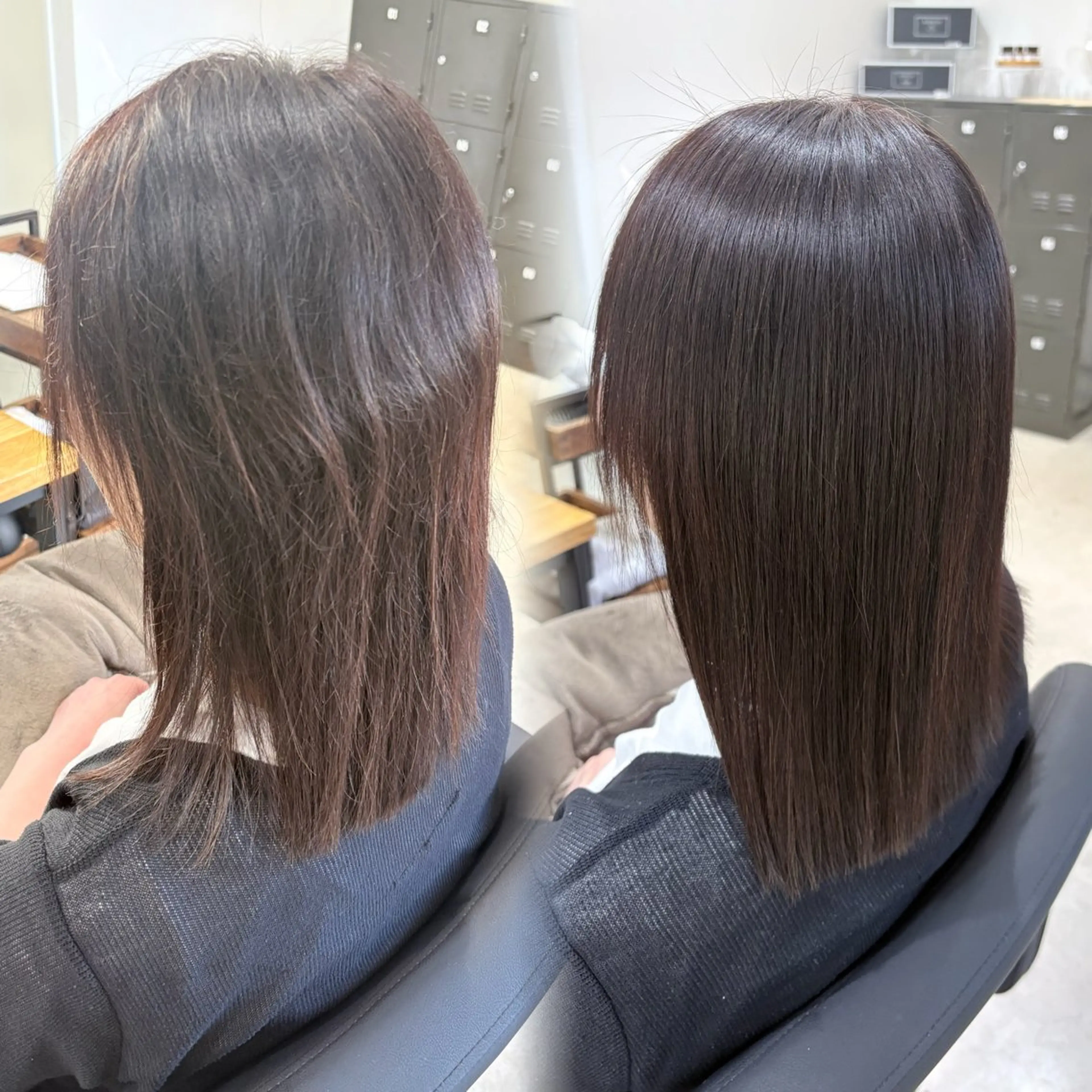 ミディアム 縮毛矯正 anB アオイのヘアスタイル