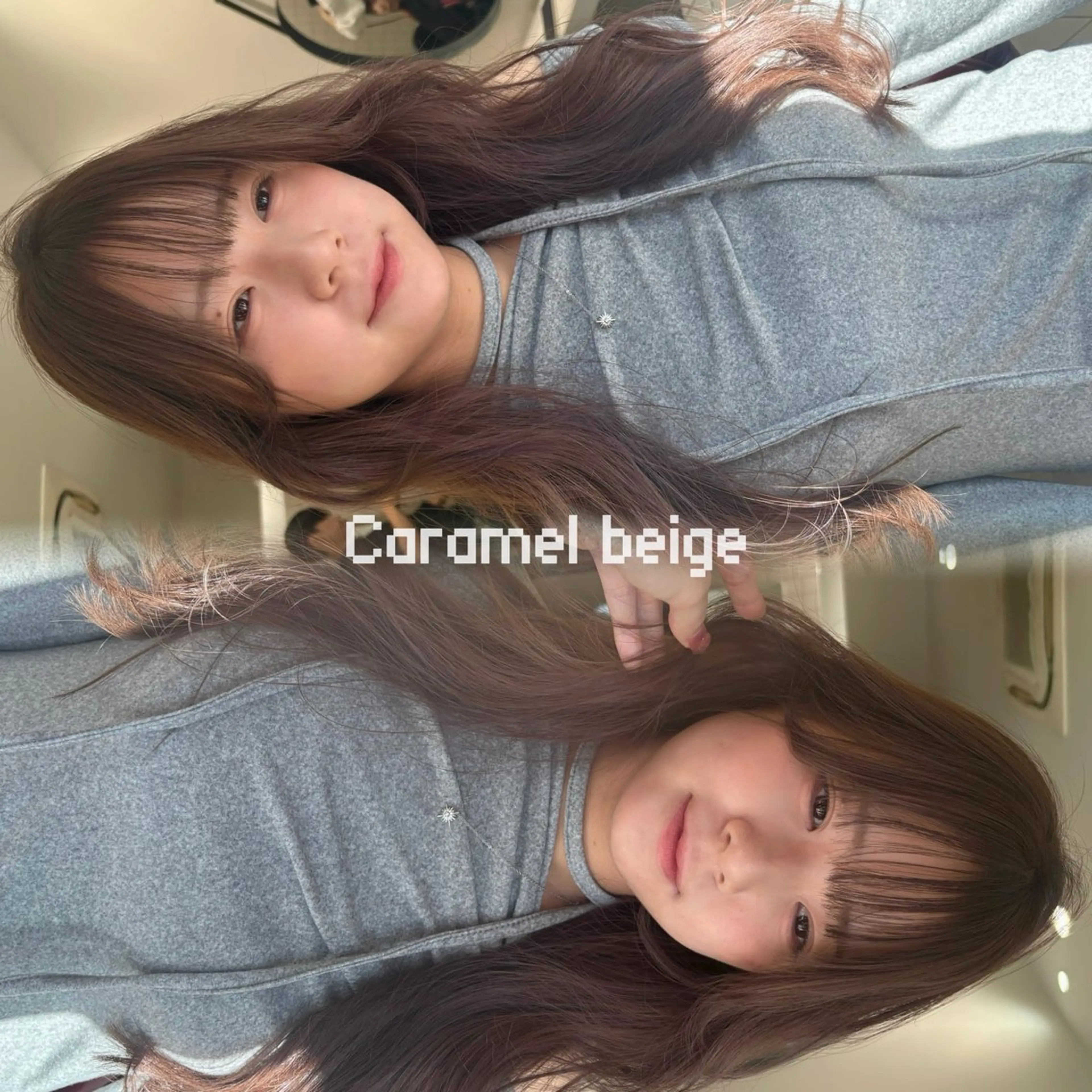 ロング カラー ベージュカラー ブリーチ 透明感カラー カット ヘアカラー トリートメント kanami/ 中崎町美容室のヘアスタイル