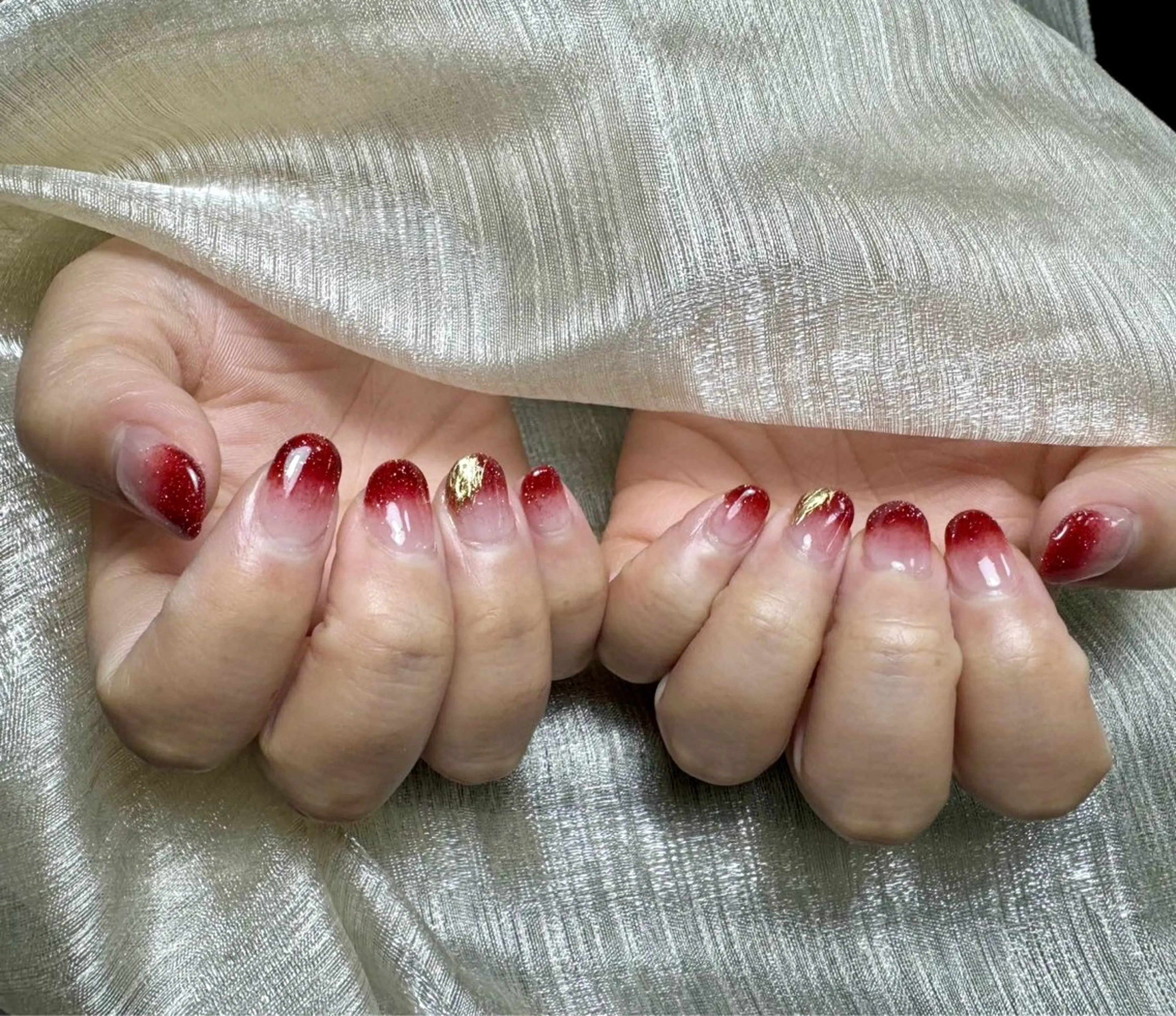 ネイル 長さ出し フレンチネイル グラデーション マグネットネイル マグネットフレンチ ハンドネイル ハンドケア 💕Dreamy KIYO💕のネイルデザイン