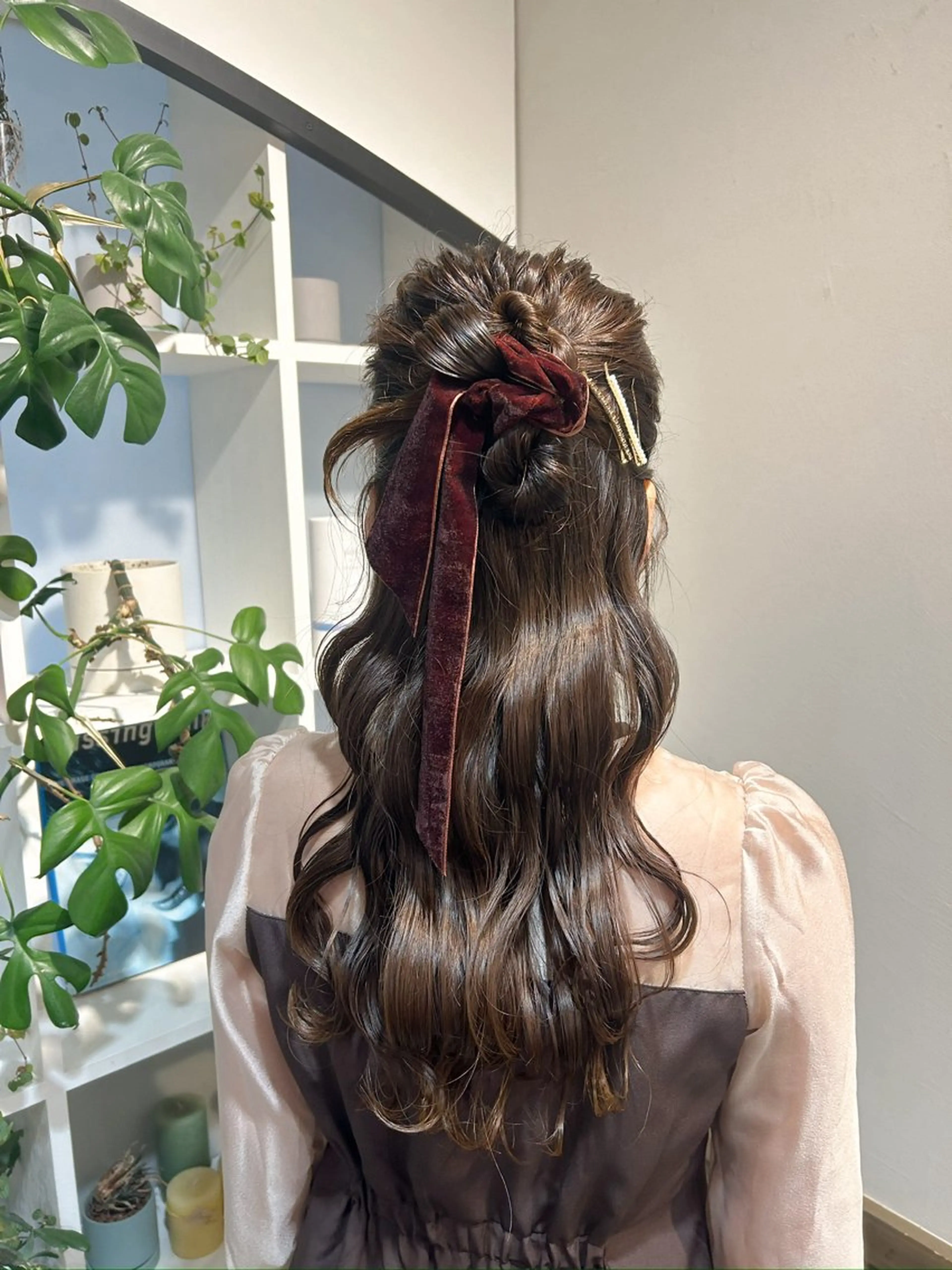 セミロング ヘアアレンジ ヘアセット アレンジ/新宿 透明感カラー/ヤノのヘアスタイル