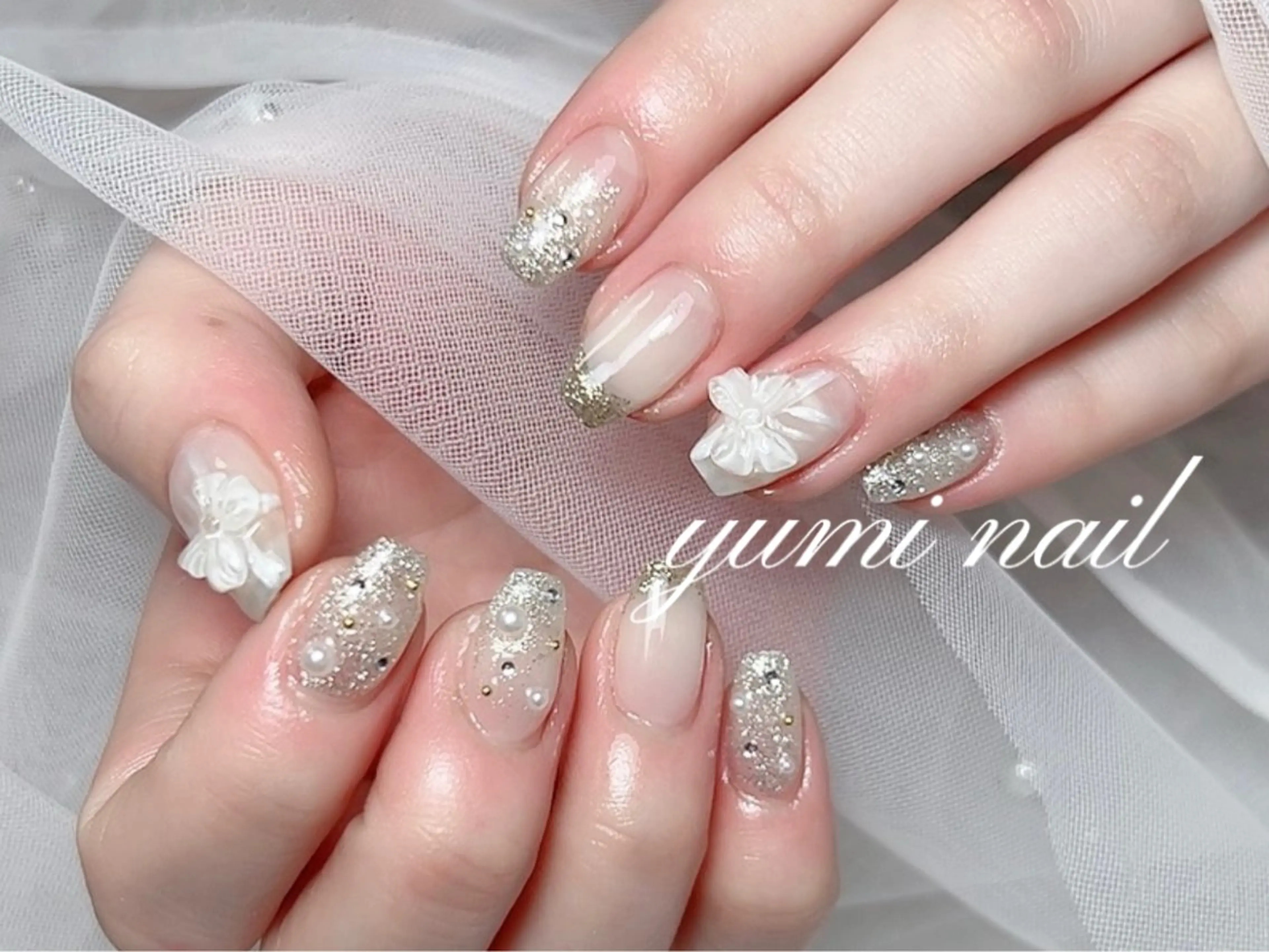 ネイル ハンドネイル 𝐲𝐮𝐦𝐢🎀 長さ出しデザイン専門のネイルデザイン