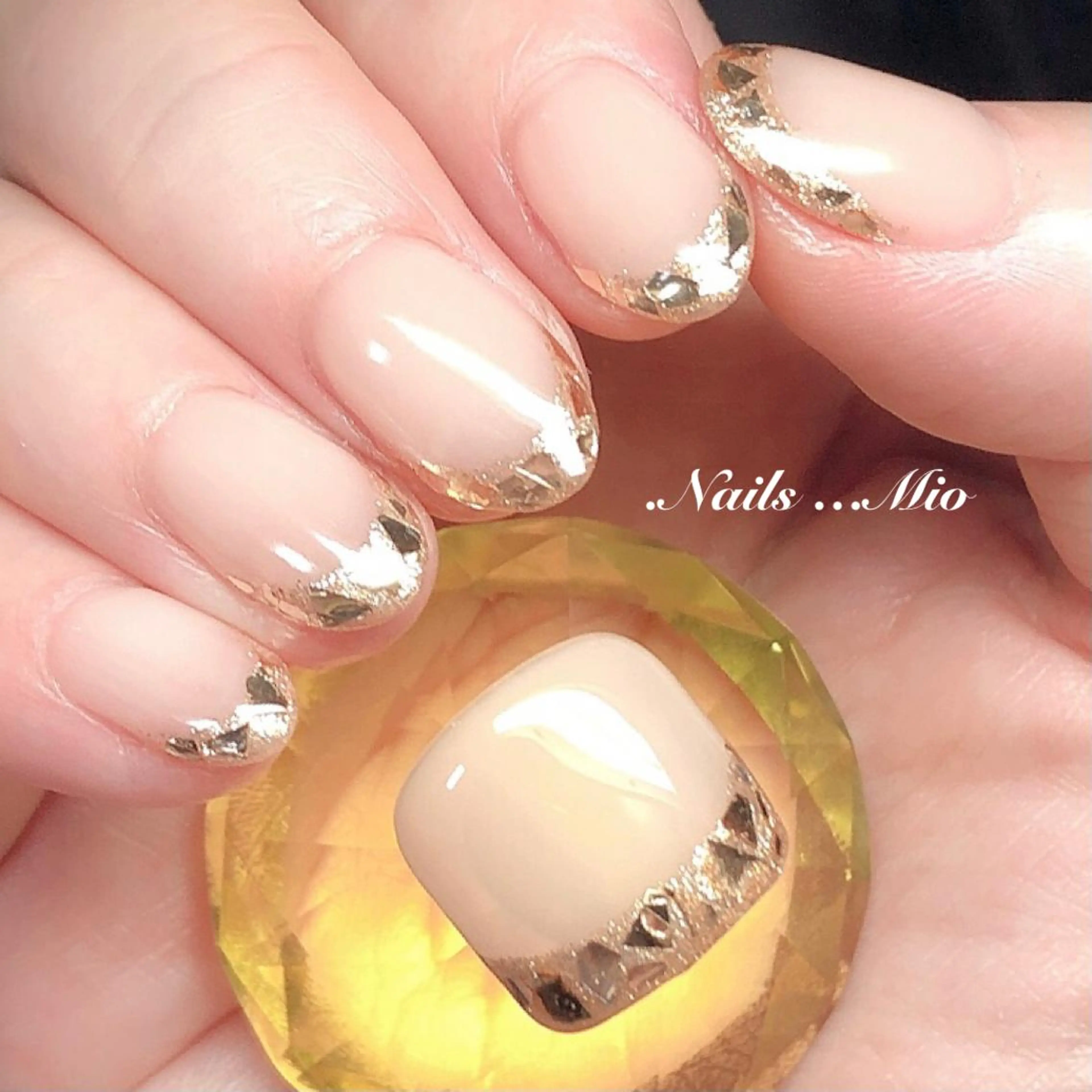 ネイル フレンチネイル ガラスフレンチ .Nails Mio 赤羽西ネイルサロンのネイルデザイン