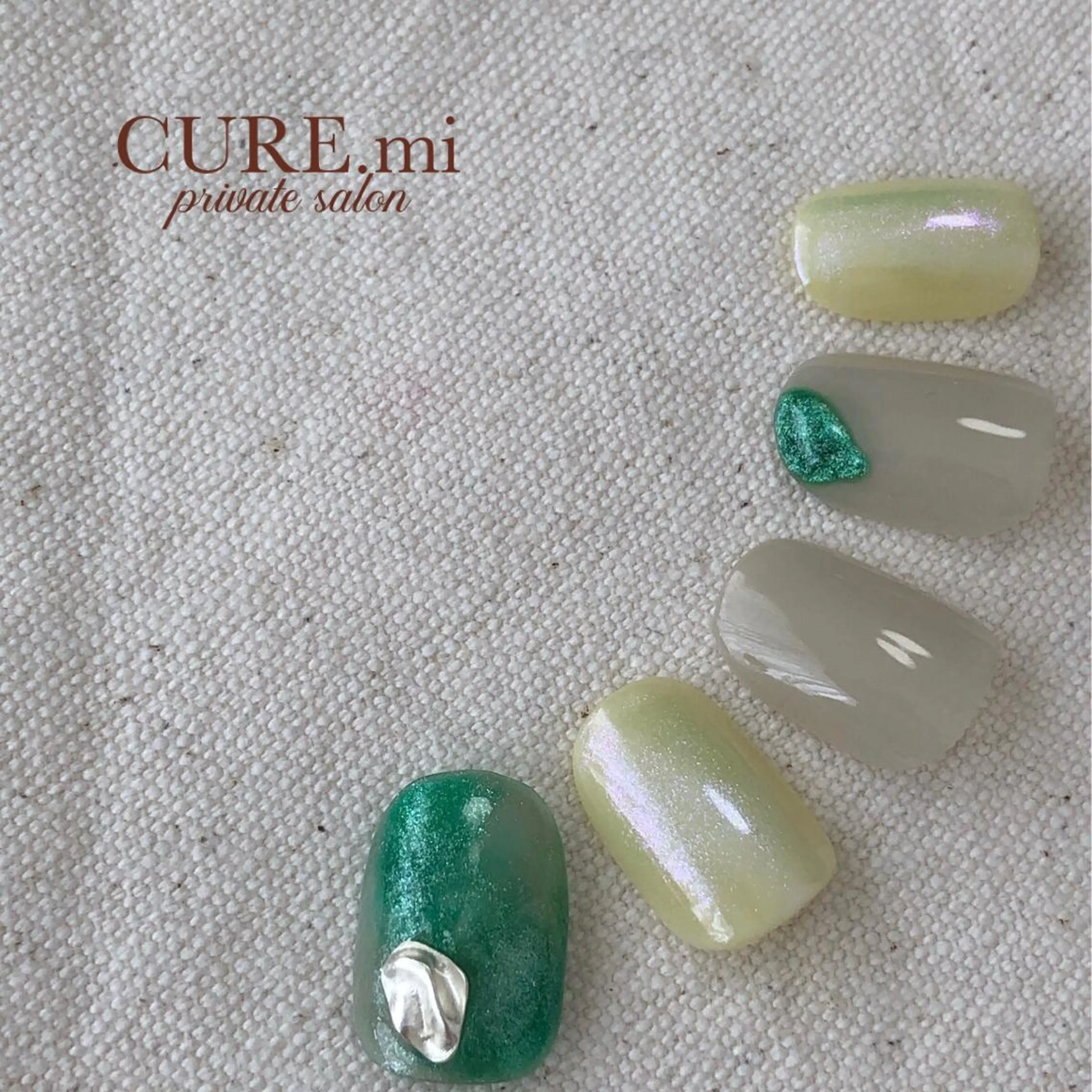ネイル グリーン マグネットネイル ハンドネイル ハンドケア 伊藤 美香のその他イメージ