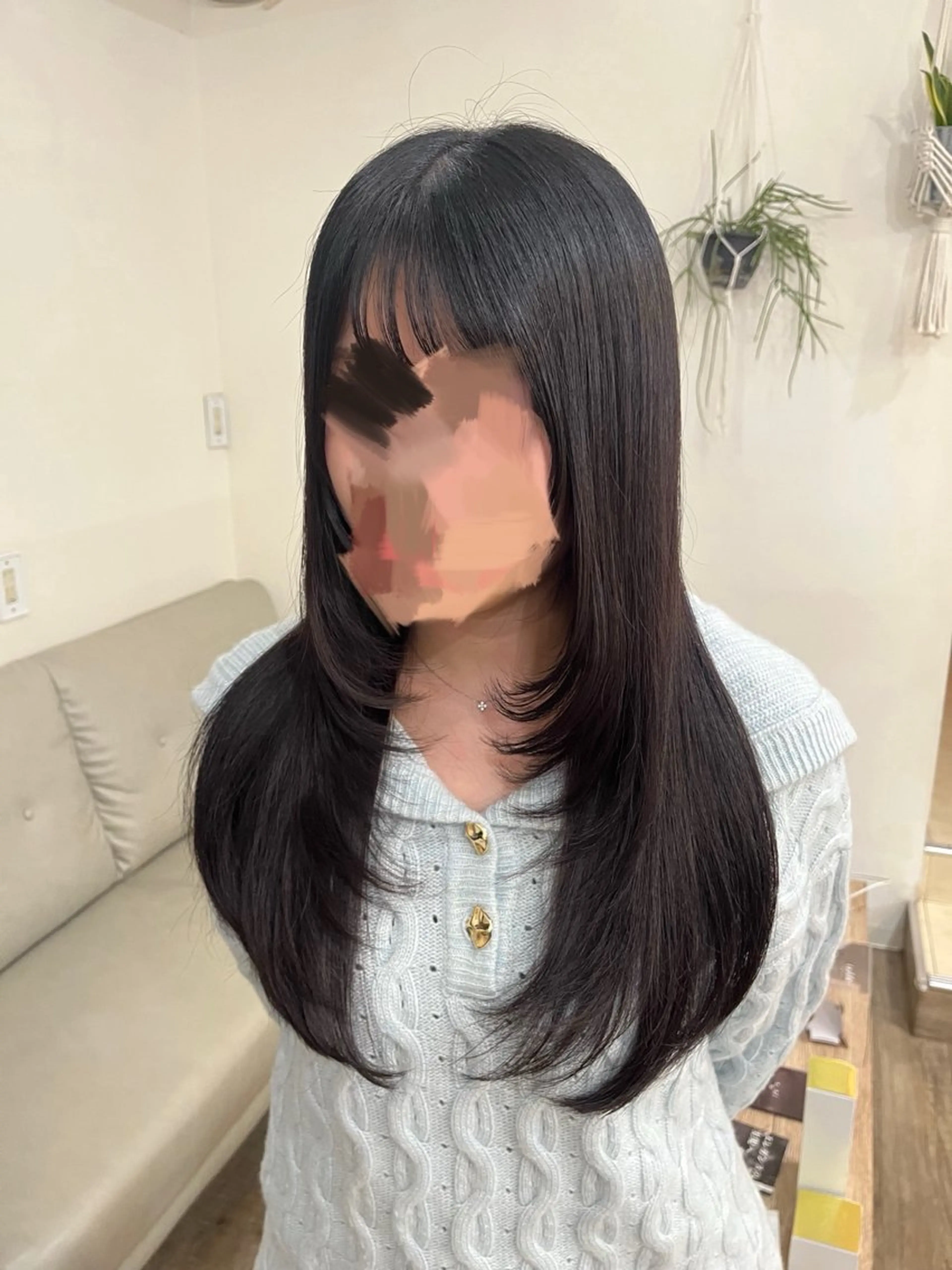 ロング 顔まわりレイヤー レイヤーカット miyuu🐈⬛ レイヤー/韓国風ヘアのその他イメージ