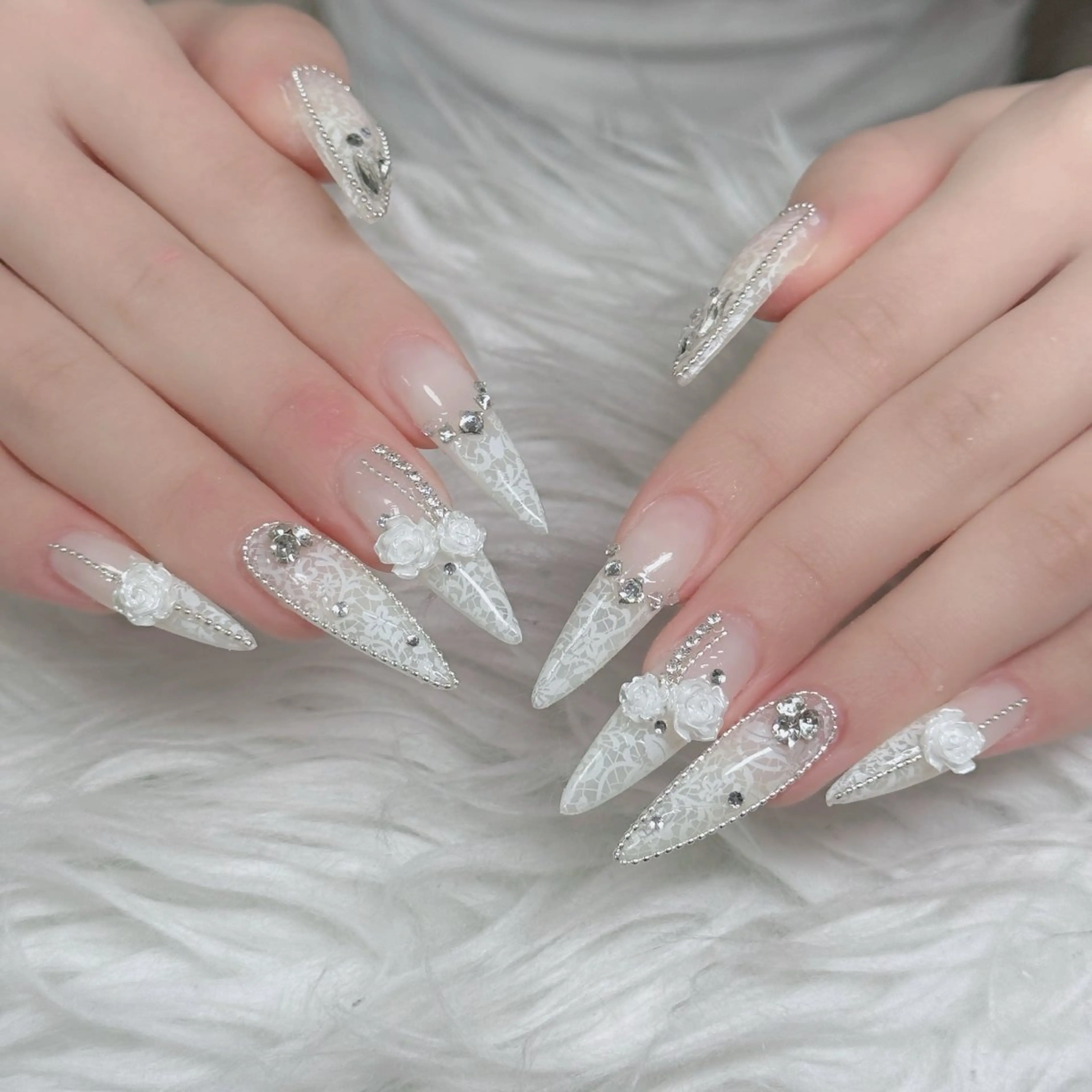 ネイル フットネイル フレンチネイル グラデーション 韓国ネイル ロングネイル ハンドネイル Hani Nail Salonのネイルデザイン