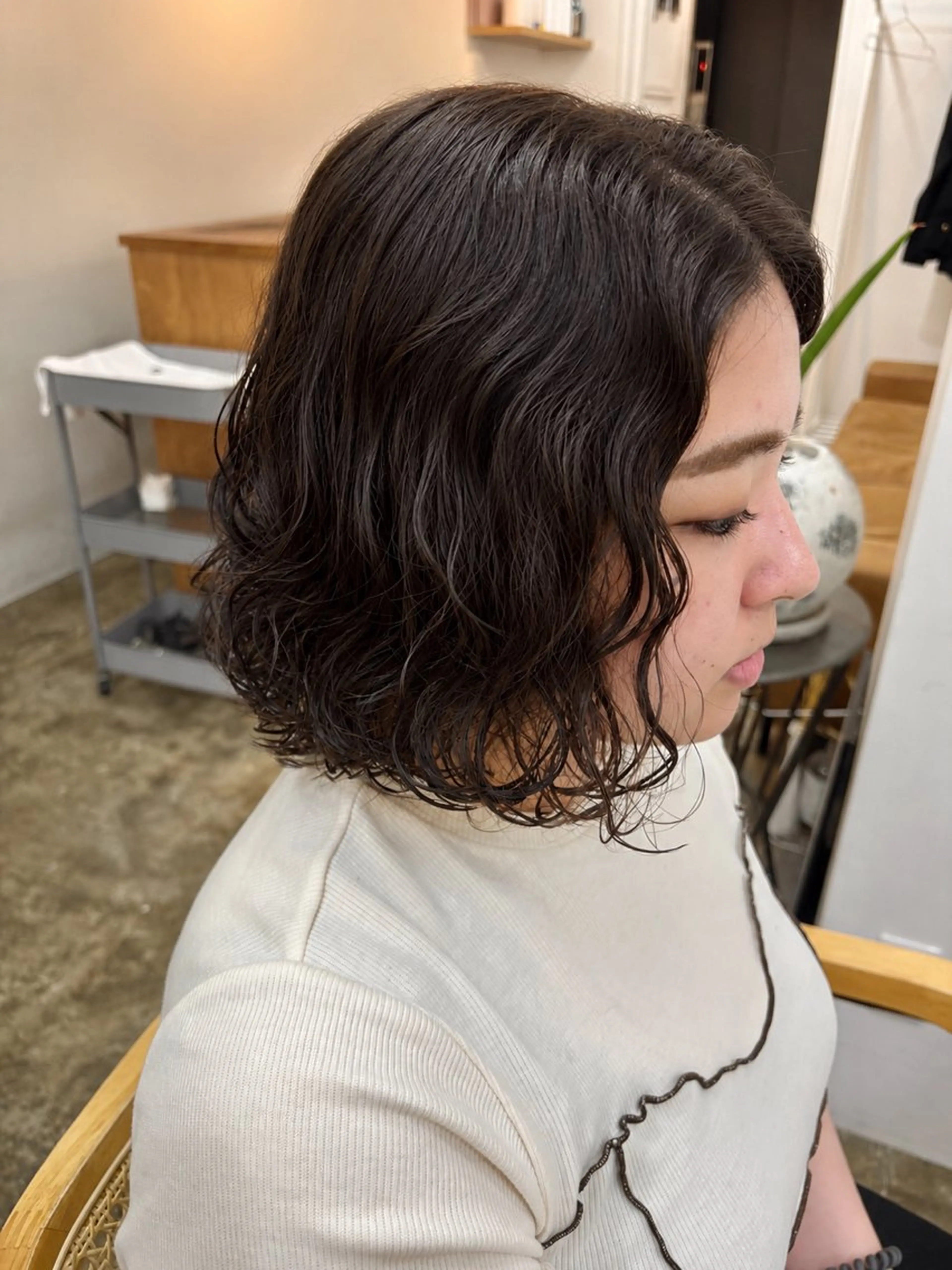 ショート パーマ カット パーマ トリートメント Kaho/大阪心斎橋 ボブ/レイヤー/艶髪のヘアスタイル