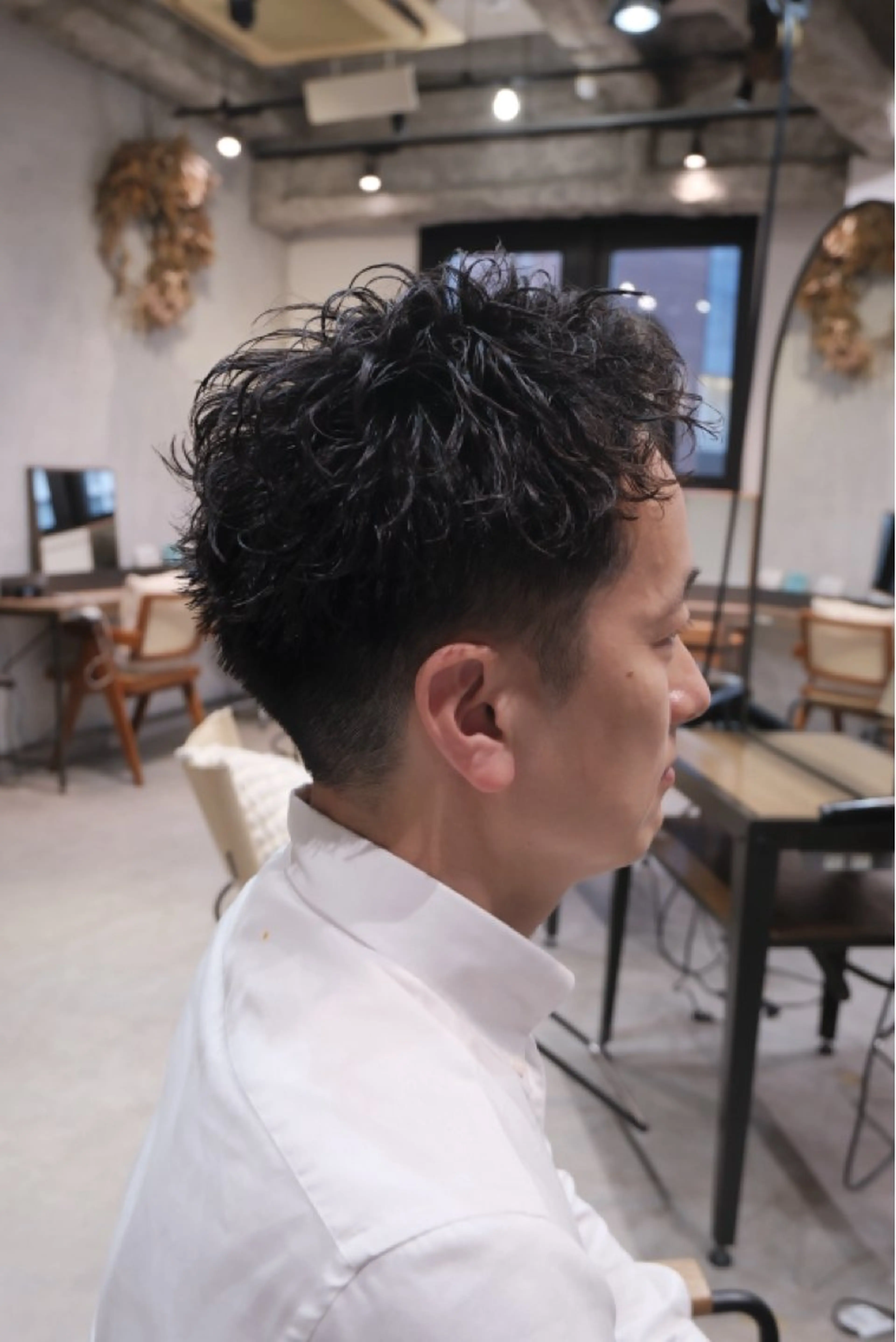 ショート パーマ メンズ カット パーマ シャドウパーマ No.1うえちりくのヘアスタイル