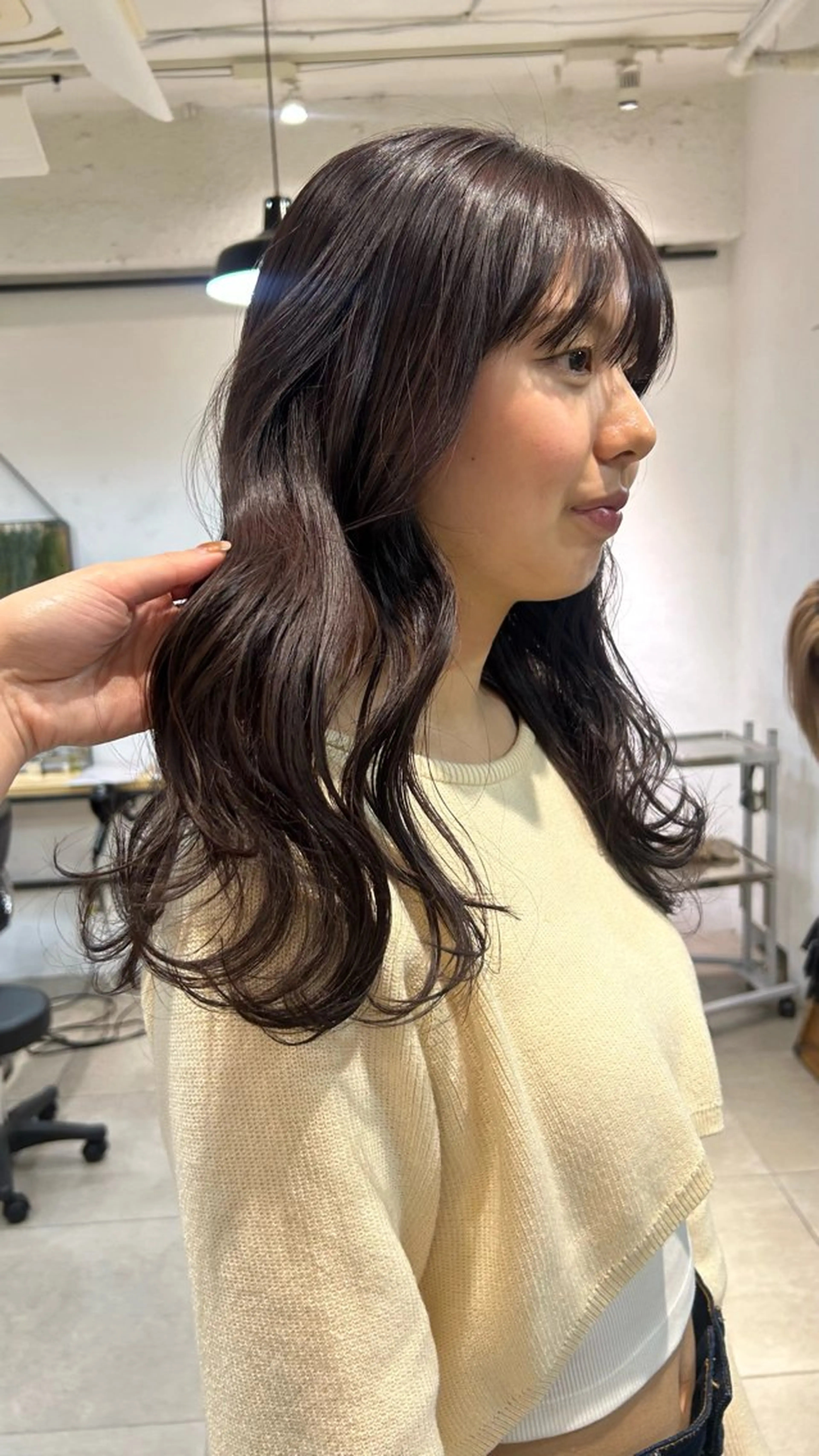 セミロング カラー カット ヘアカラー じゅわっと暖色カラー 🍊Moemiのヘアスタイル